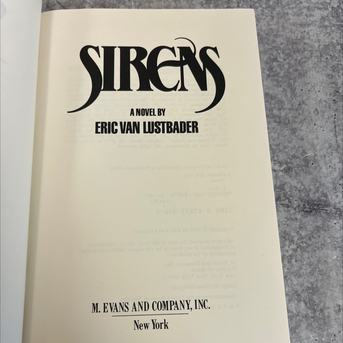 sirens book, by eric van lustbader, 1981 Hardcover image 2