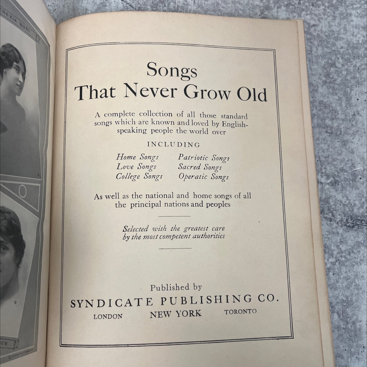 songs that never grow old book, by ck rezia bori, 1913 Hardcover, Antique image 2