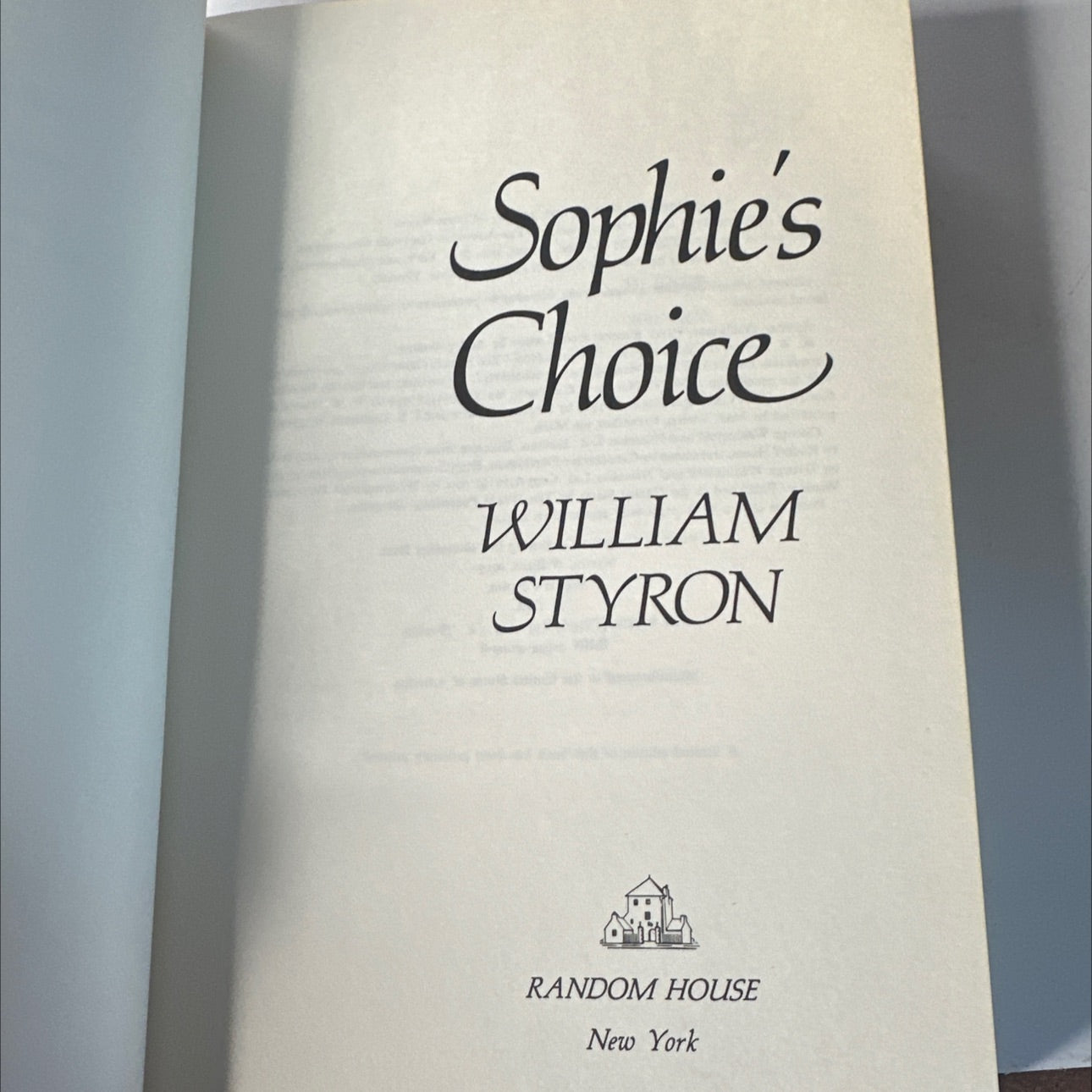 sophie's choice book, by william styron, 1979 Hardcover, First Edition image 2