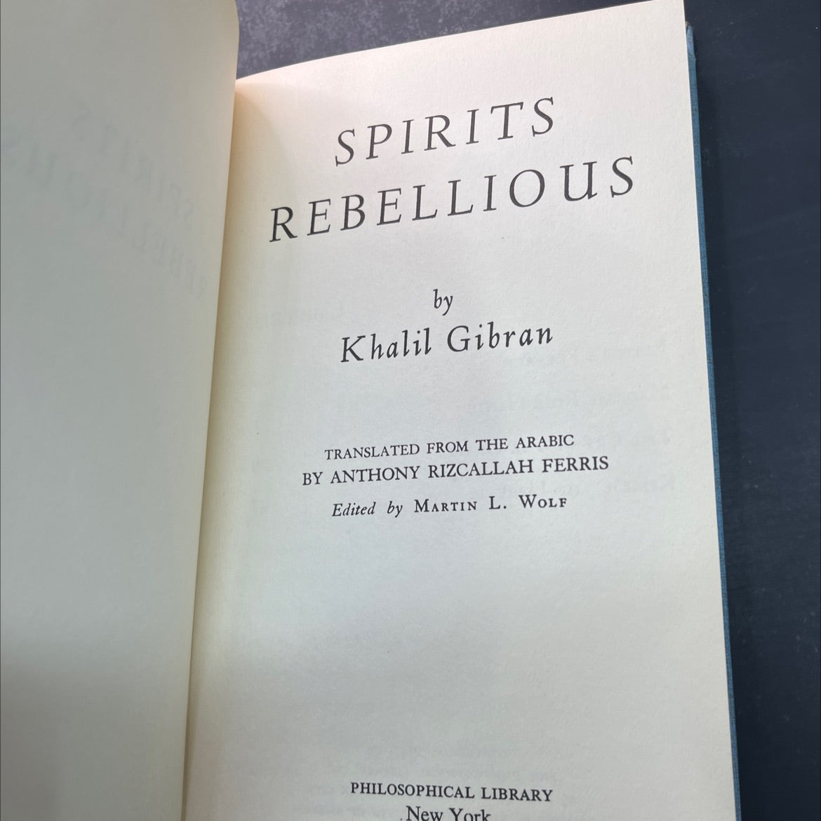 spirits rebellious book, by khalil gibran, 1947 Hardcover image 2