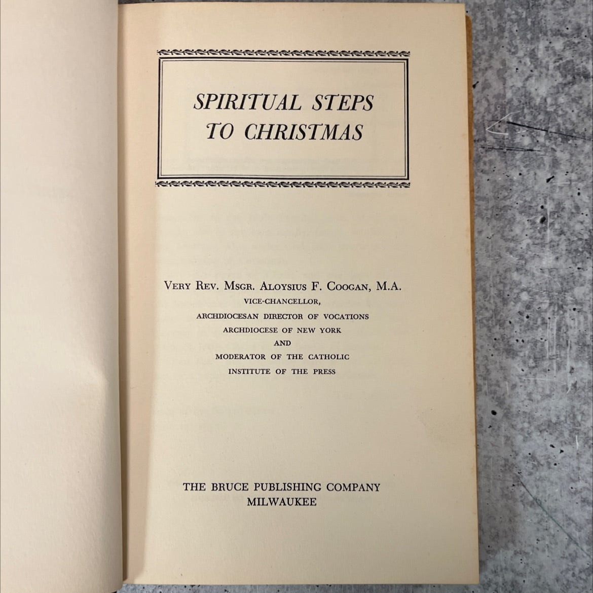 spiritual steps to christmas book, by very rev. msgr. aloysius f. coogan, m.a., 1953 Hardcover, Vintage image 2