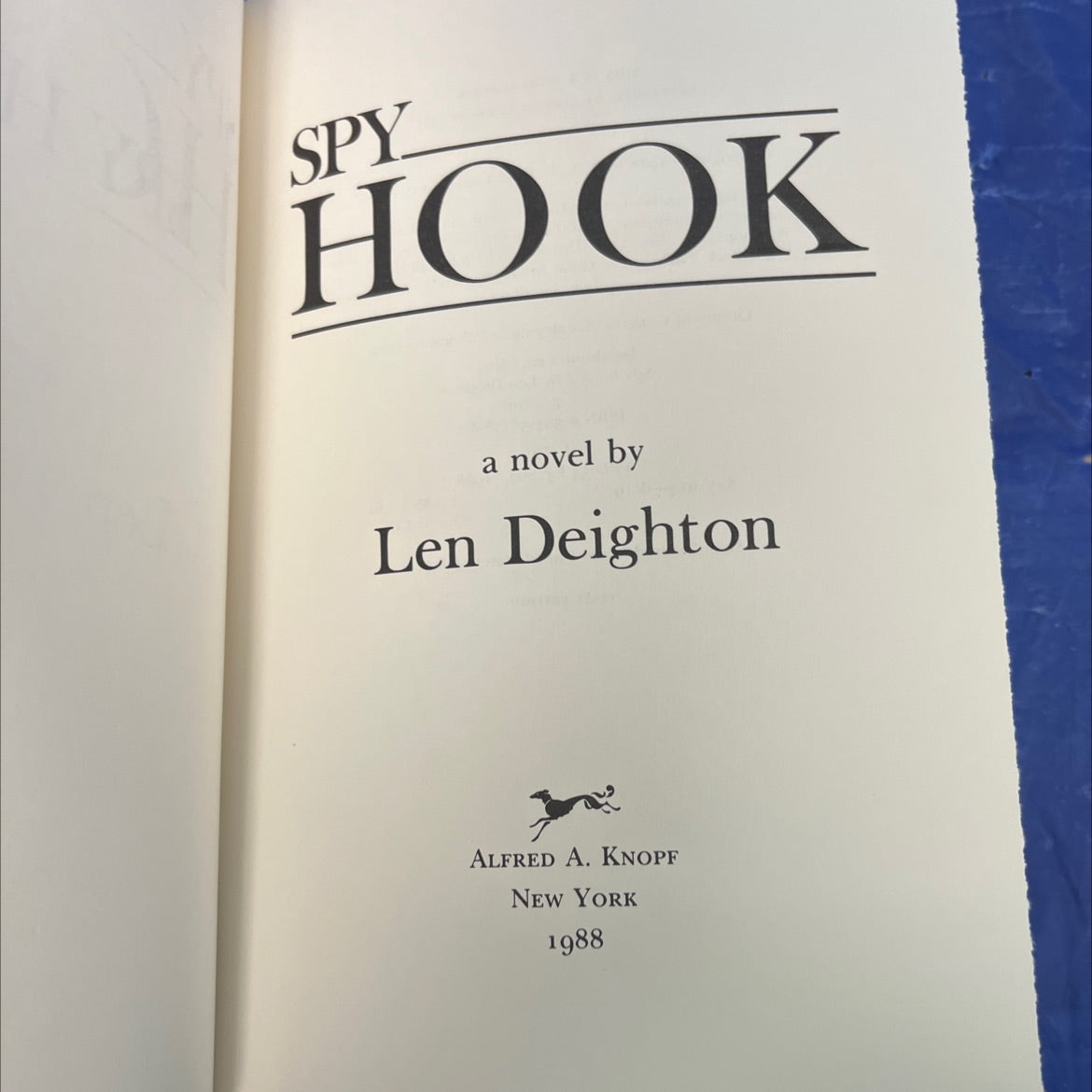 spy hook book, by Len Deighton, 1988 Hardcover, First Edition image 2