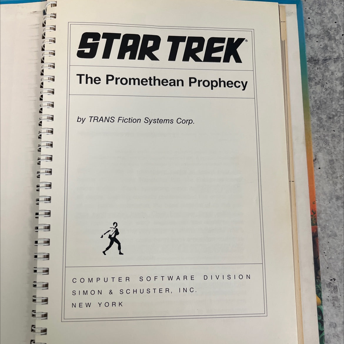 star trek the promethean prophecy book, by TRANS Fiction Systems Corp., 1986 Hardcover image 2