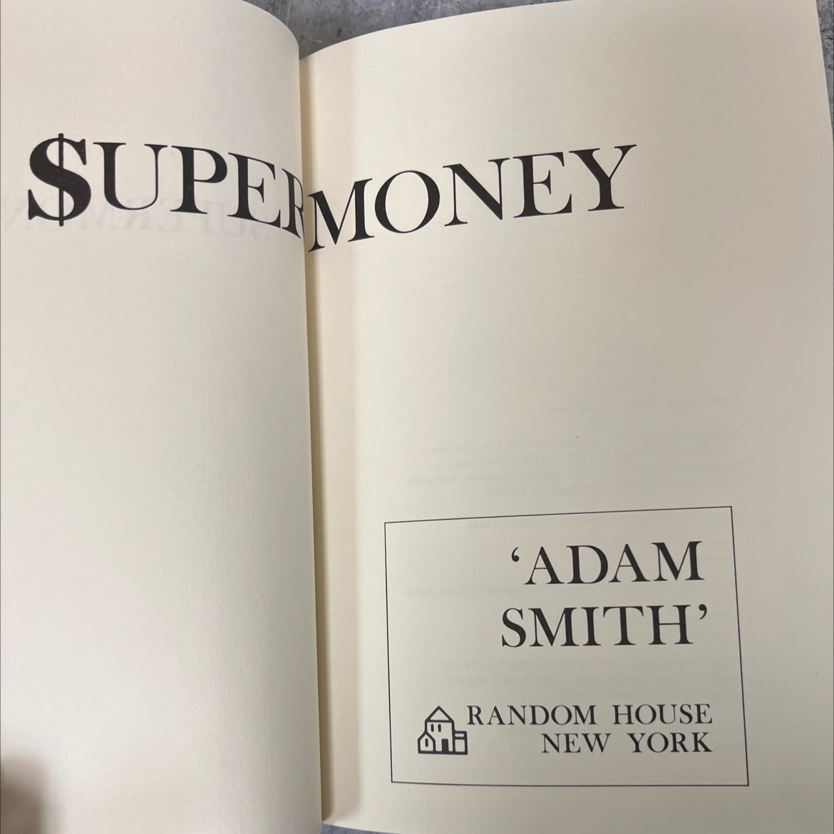 supermoney book, by adam smith, 1972 Hardcover image 2