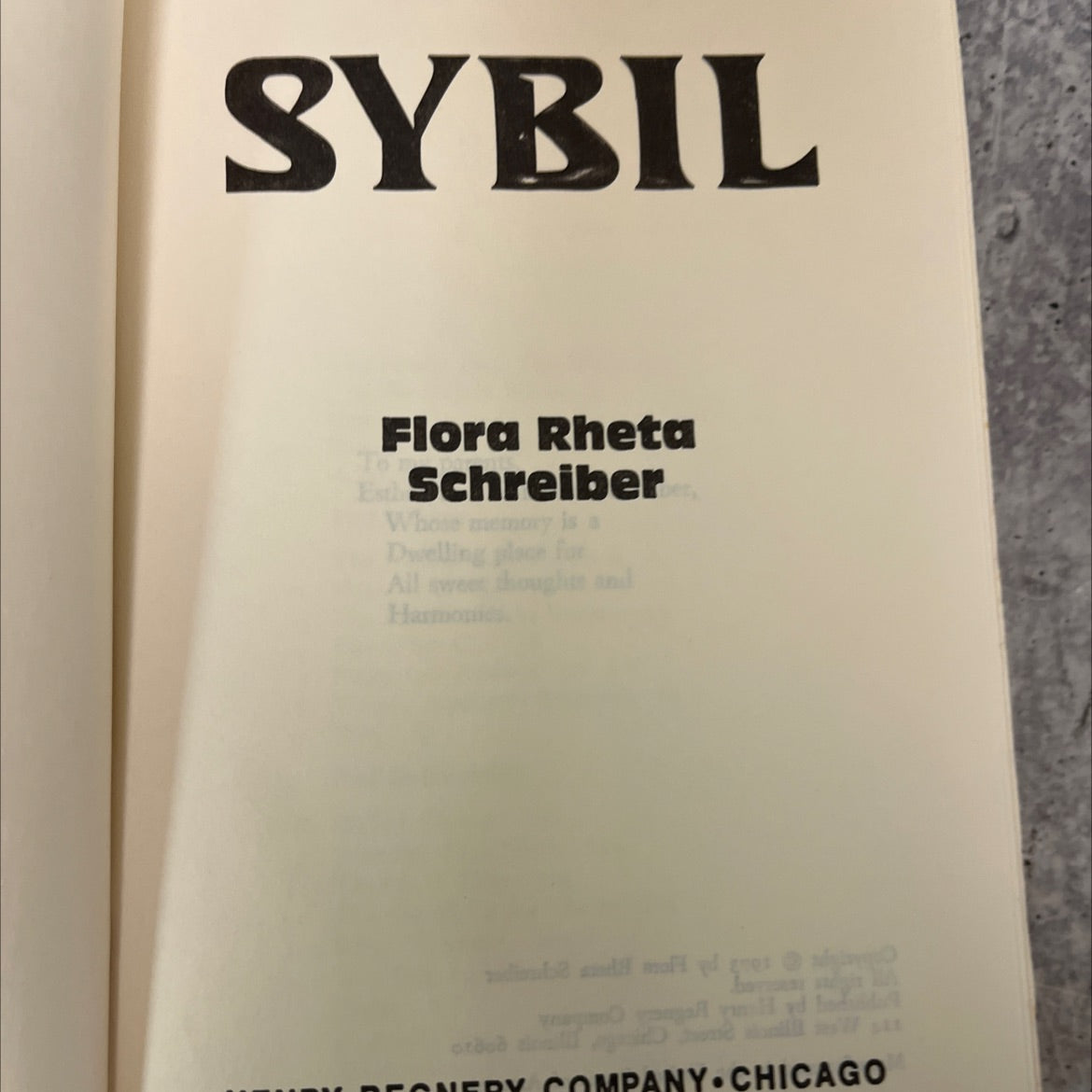 sybil book, by flora rheta schreiber, 1973 Hardcover, Vintage image 2