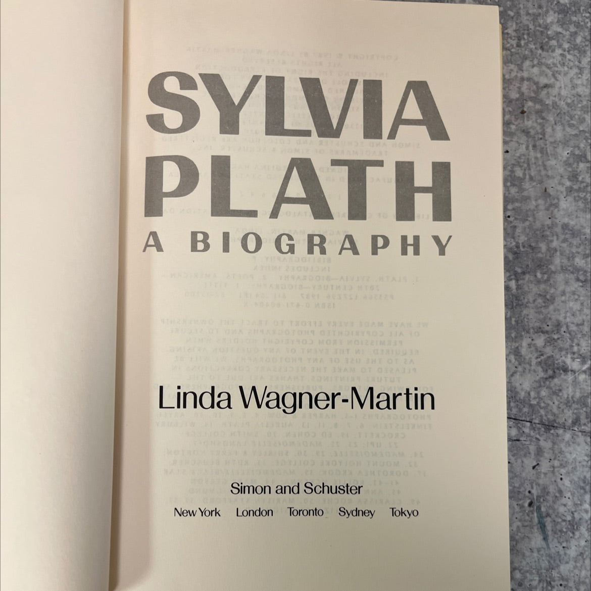 sylvia plath: a biography book, by linda wagner-martin, 1987 Hardcover image 2