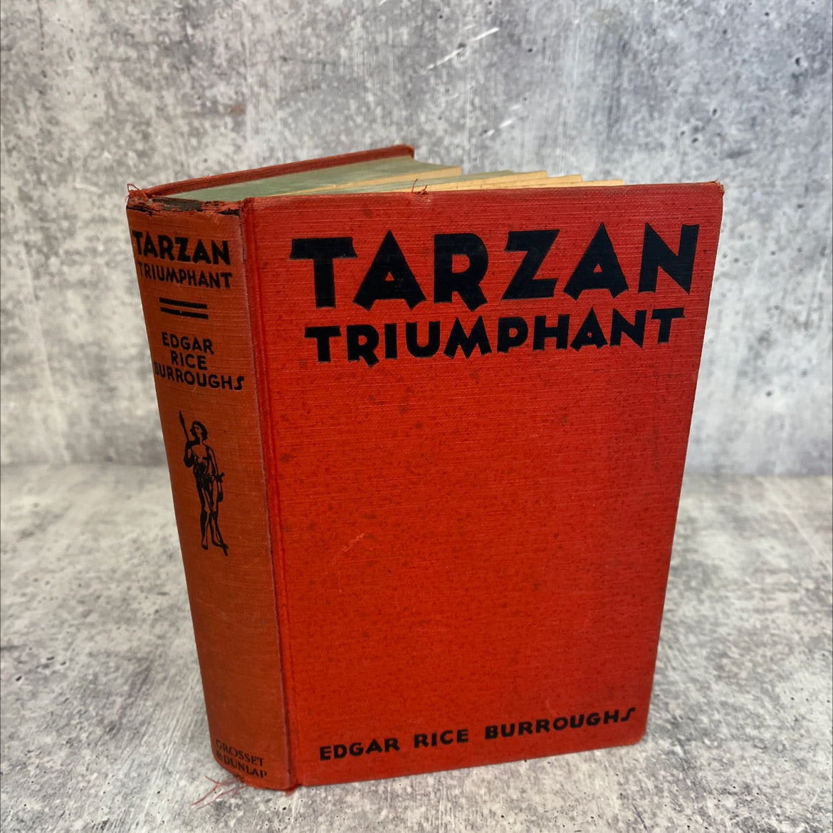 tarzan triumphant book, by edgar rice burroughs, 1932 Hardcover, Vintage image 1