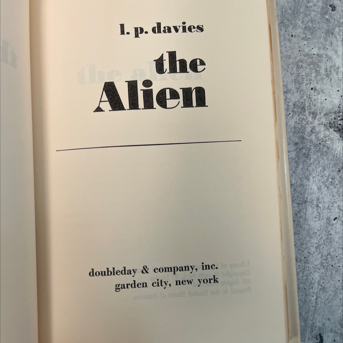 the alien book, by l. p. davies, 1970 Hardcover image 2