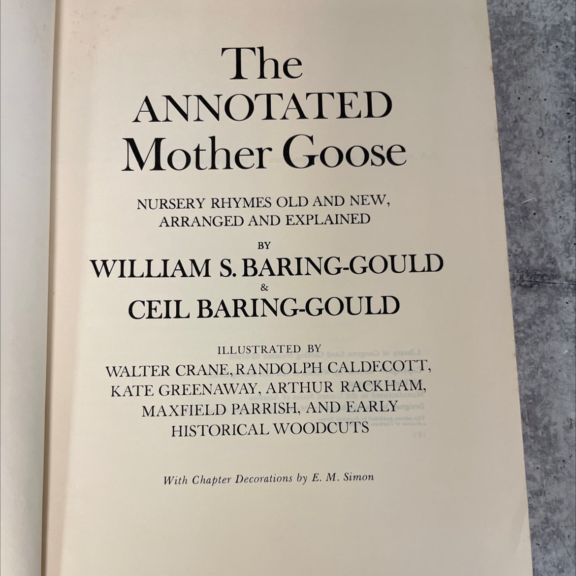 the annotated mother goose nursery rhymes old and new book, by william s. baring-gould & ceil baring-gould, 1962 image 2