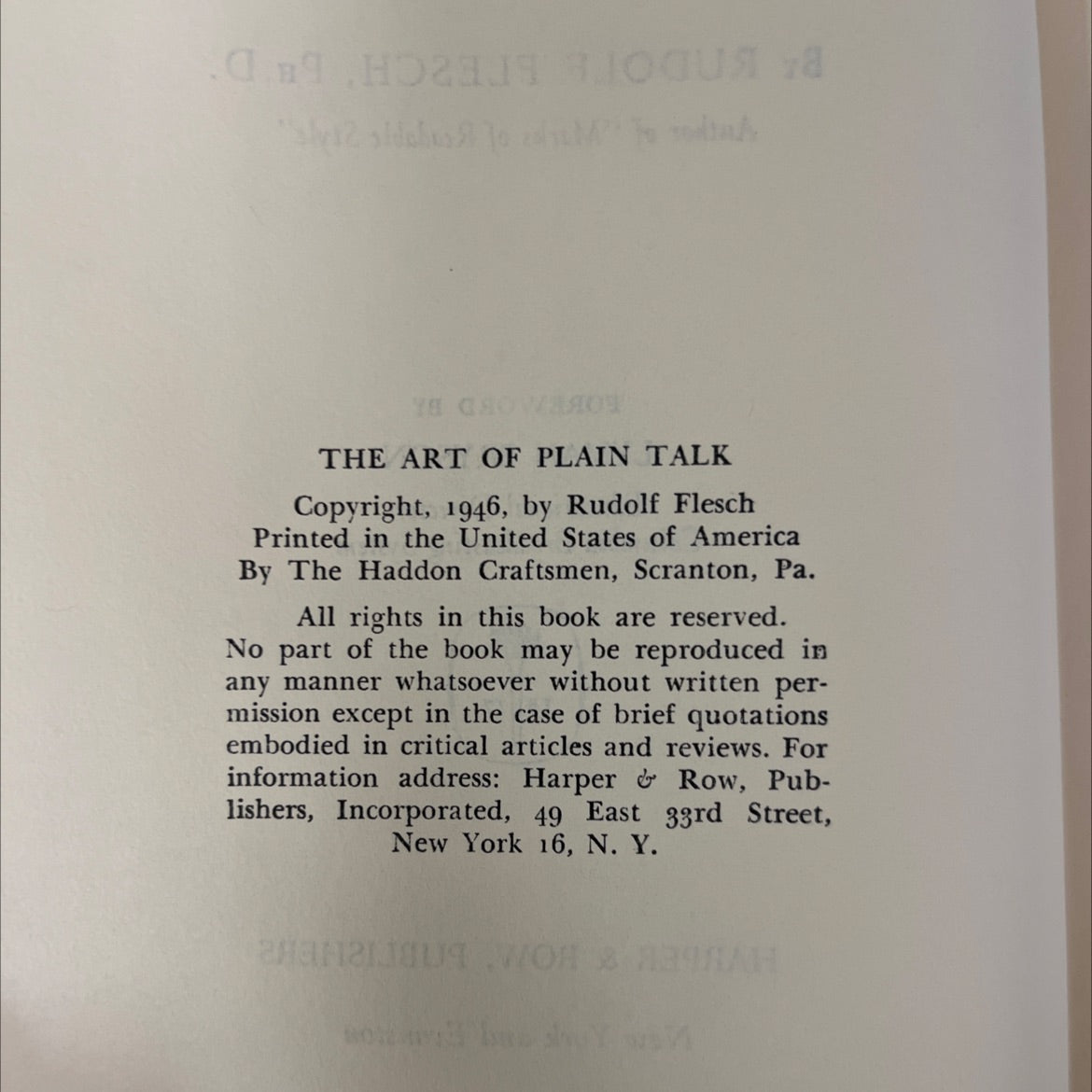 the art of plain talk book, by rudolf flesh, ph.d., 1946 Hardcover, Vintage image 3