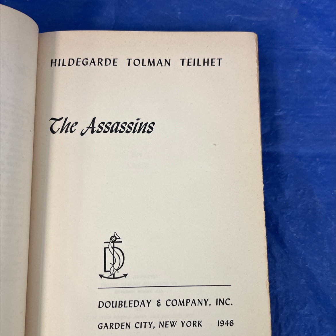 the assassins book, by hildegarde tolman teilhet, 1946 Hardcover image 2