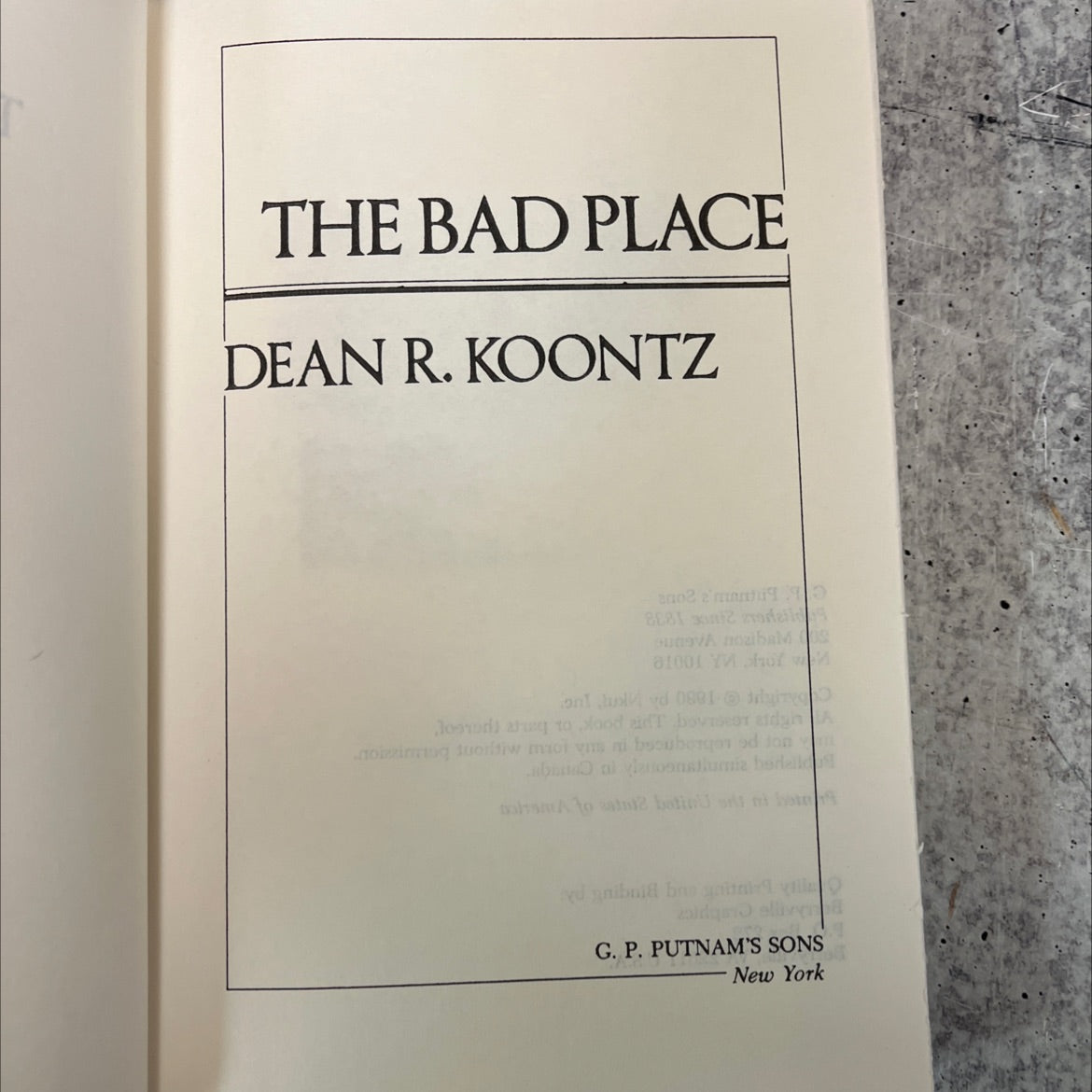 the bad place book, by dean r. koontz, 1990 Hardcover image 2