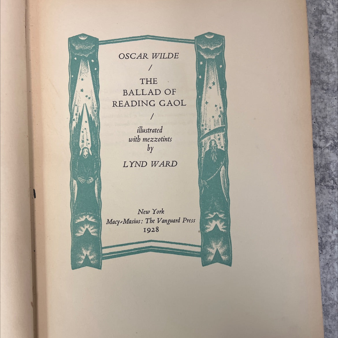 the ballad of reading gaol book, by oscar wilde, 1928 Hardcover, First Edition, Rare, Antique image 2