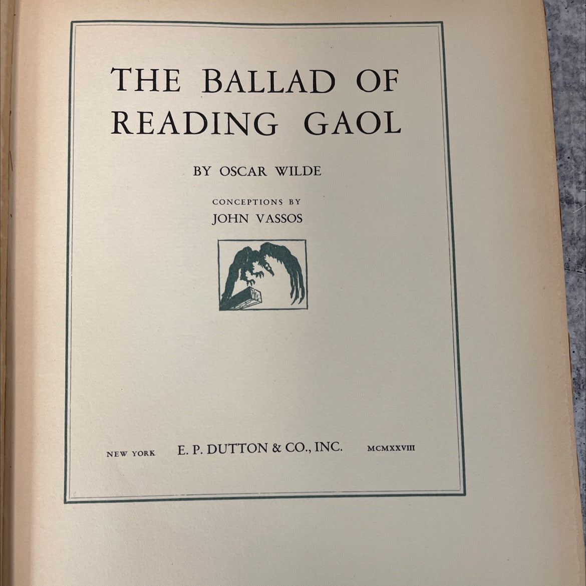 the ballad of reading gaol book, by oscar wilde, 1928 Hardcover, First Edition, Vintage image 2