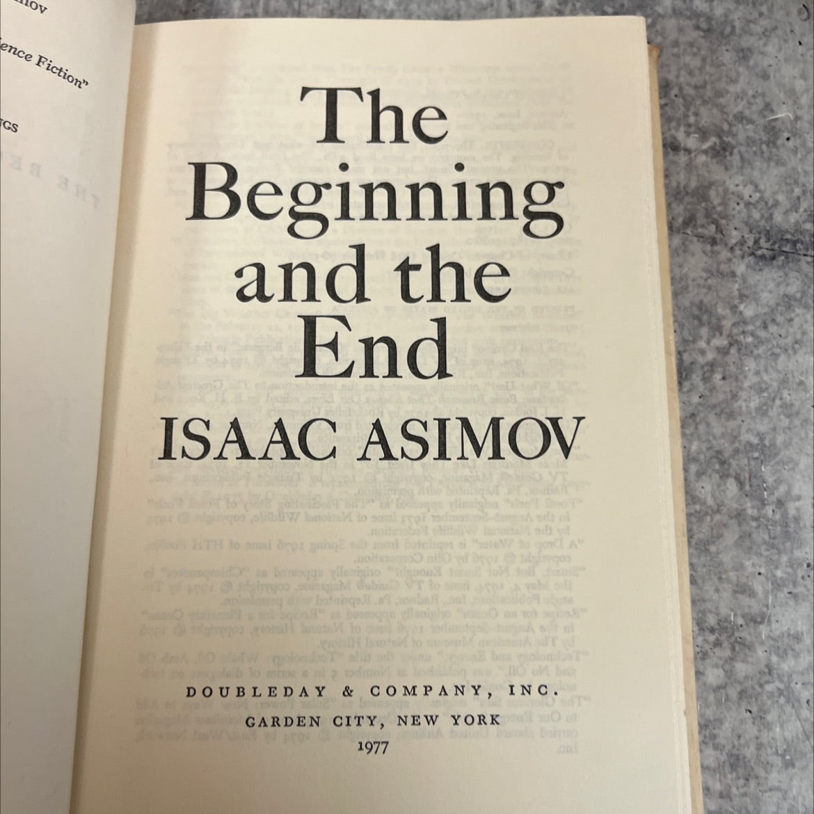 the beginning and the end book, by isaac asimov, 1977 Hardcover image 2