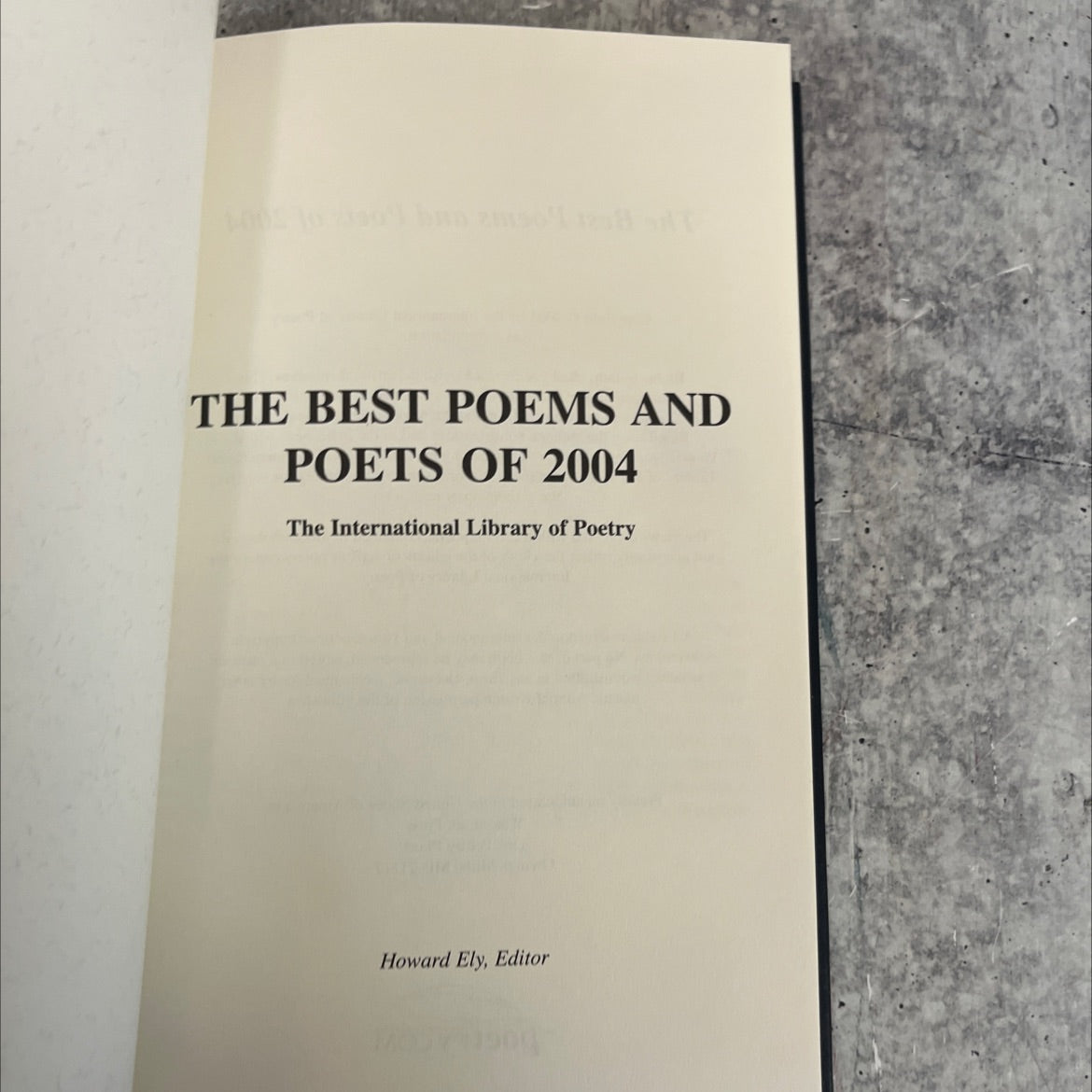 the best poems and poets of 2004 book, by Howard Ely, 2005 Hardcover image 2