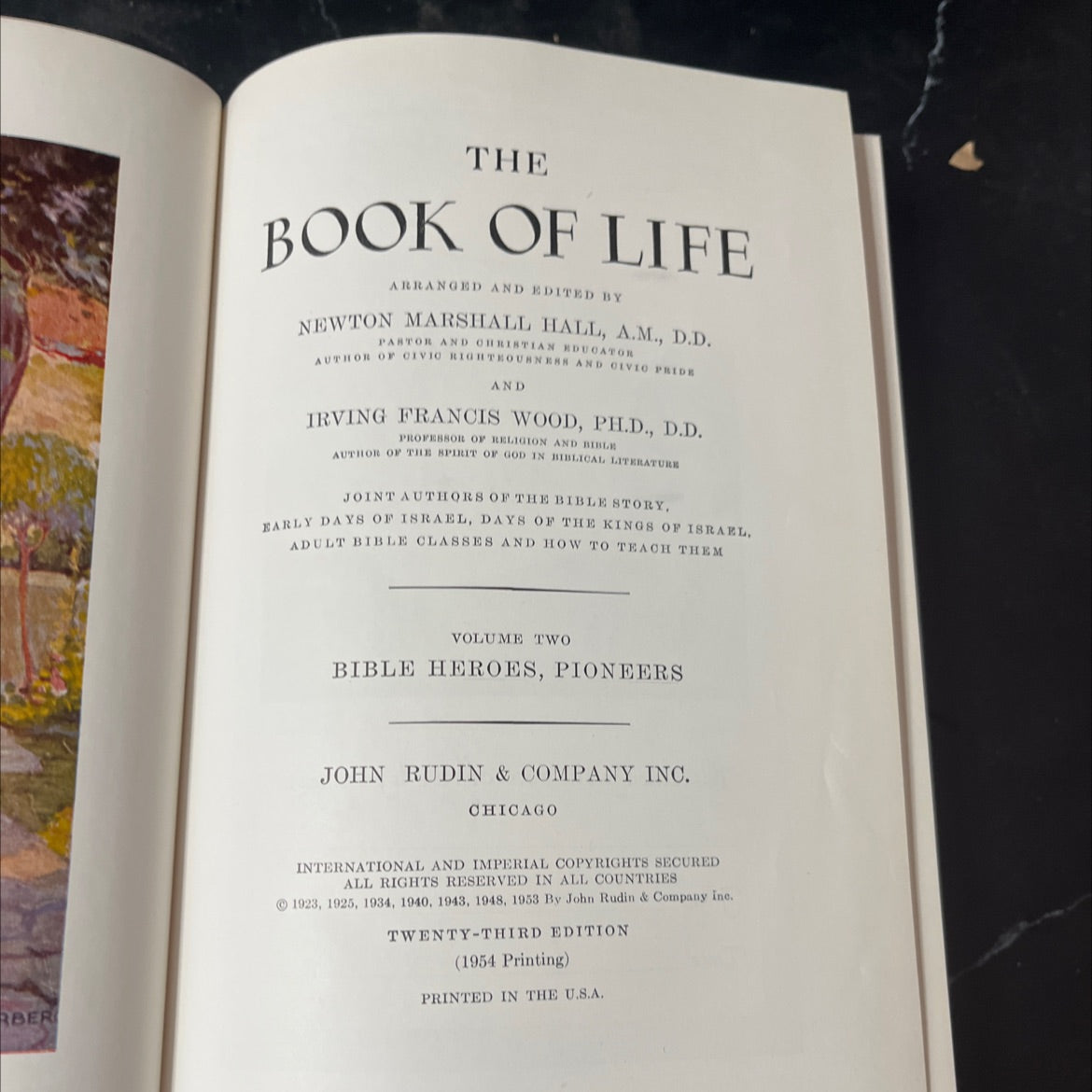 the book of life book, by newton marshall hall, irving francis wood, 1954 Hardcover, Rare, Vintage image 2