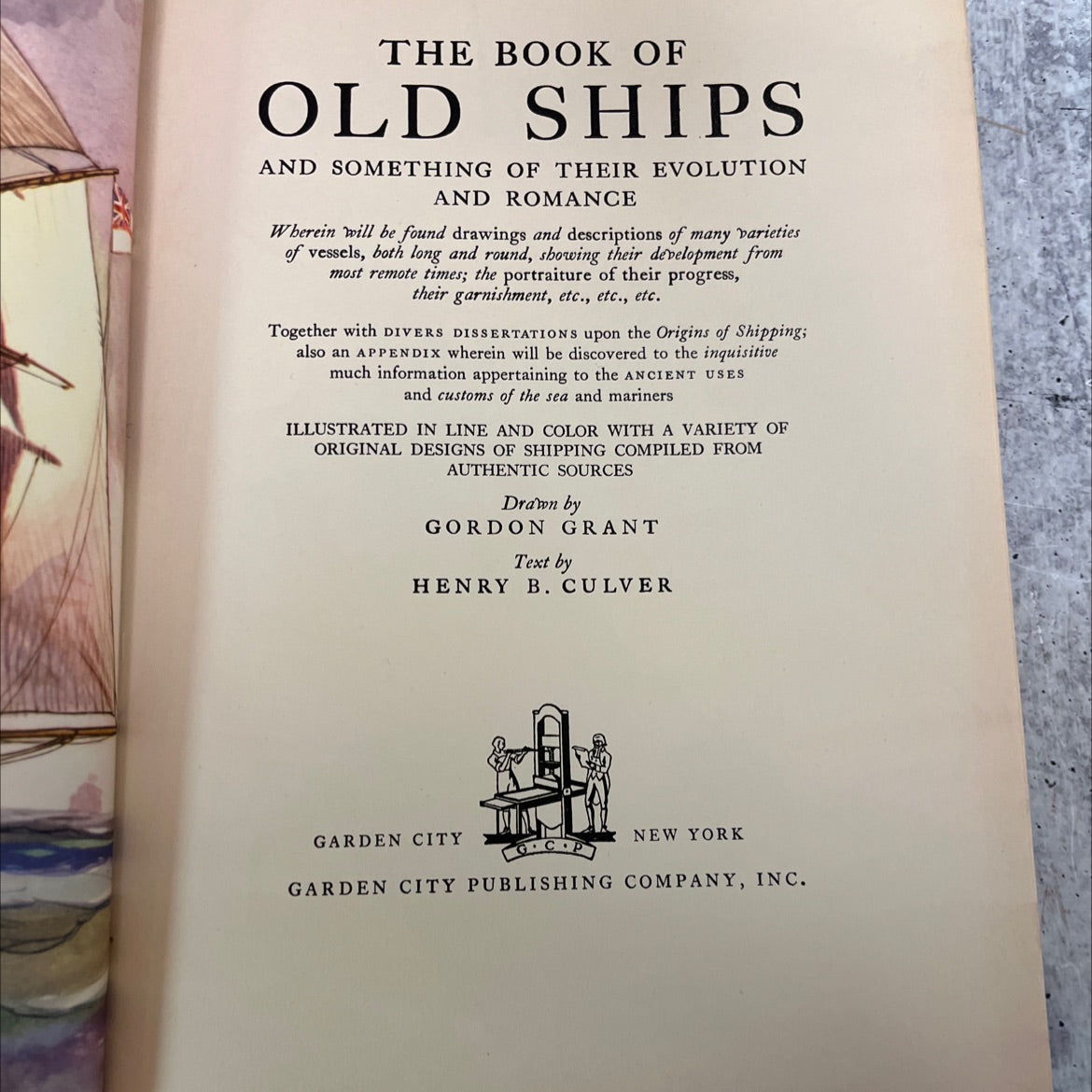 the book of old ships and something of their evolution and romance book, by henry b. culver, 1935 Hardcover, Antique image 2