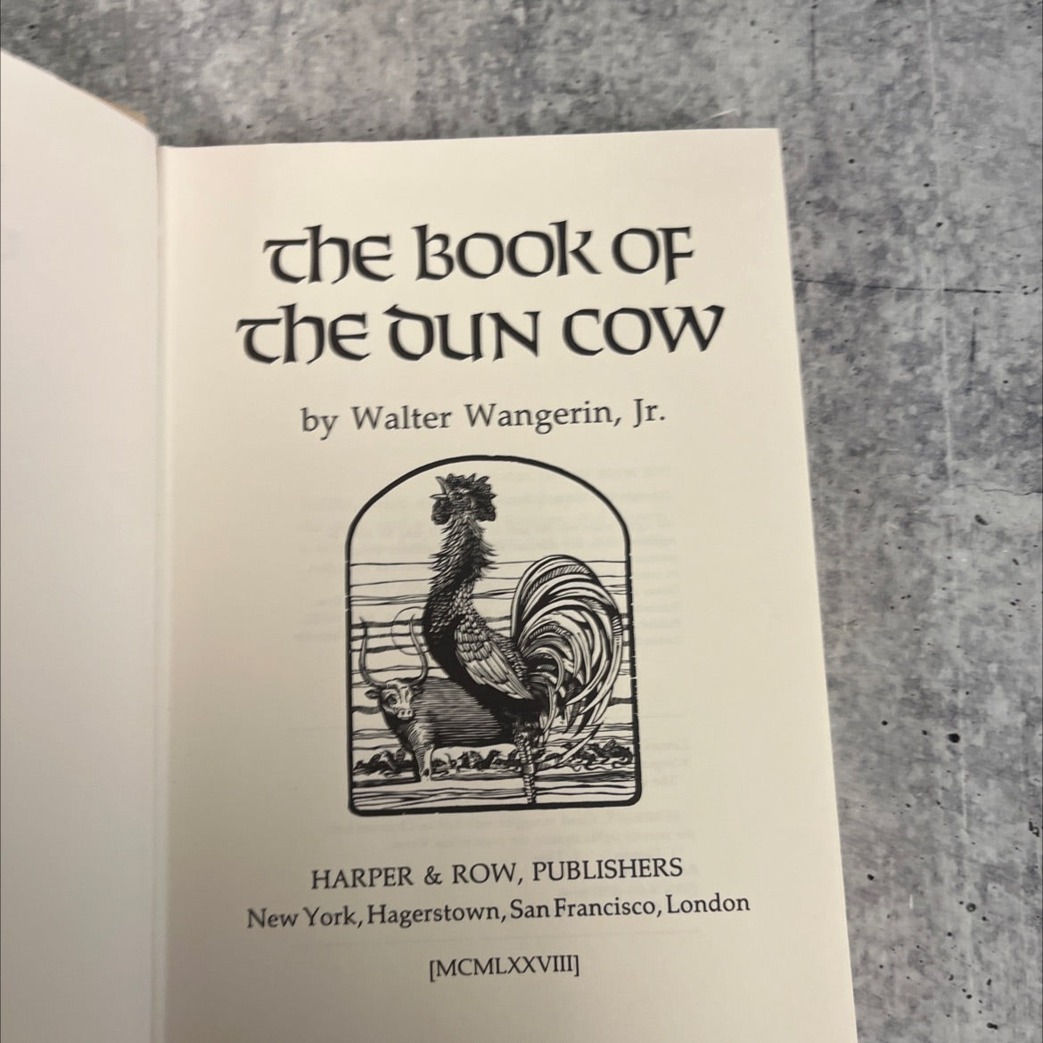 the book of the dun cow book, by Walter Wangerin, Jr., 1978 Hardcover image 2