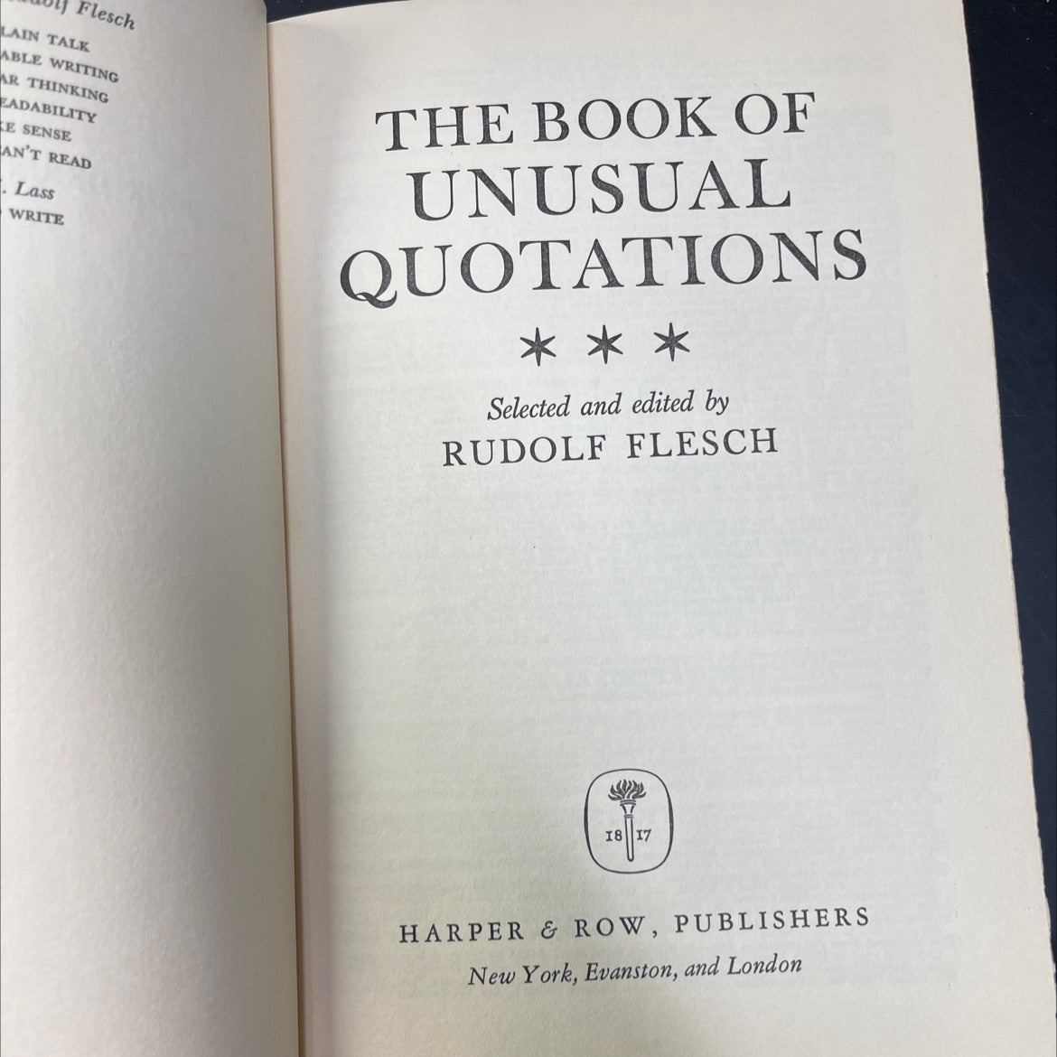 the book of unusual quotations book, by rudolf flesch, 1977 Hardcover image 2