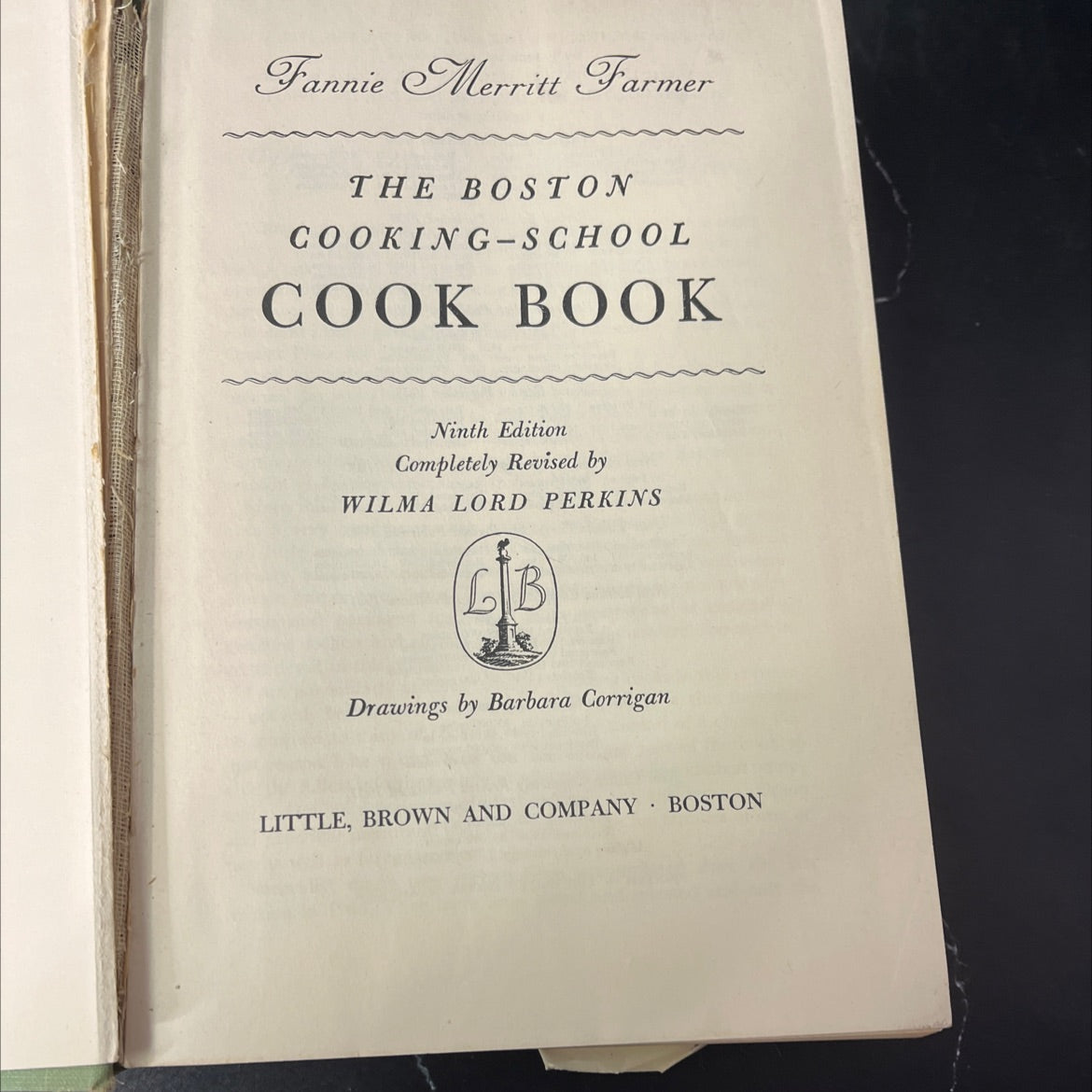 the boston cooking-school cook book book, by fannie merritt farmer, 1951 Hardcover, Vintage image 2