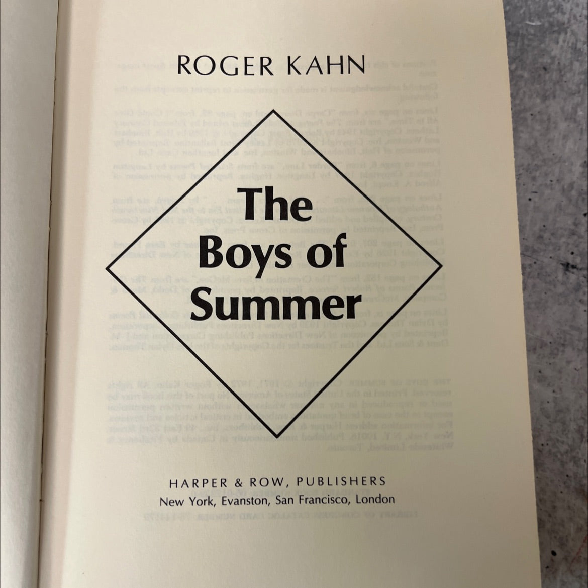 the boys of summer book, by roger kahn, 1972 Hardcover, Vintage image 2