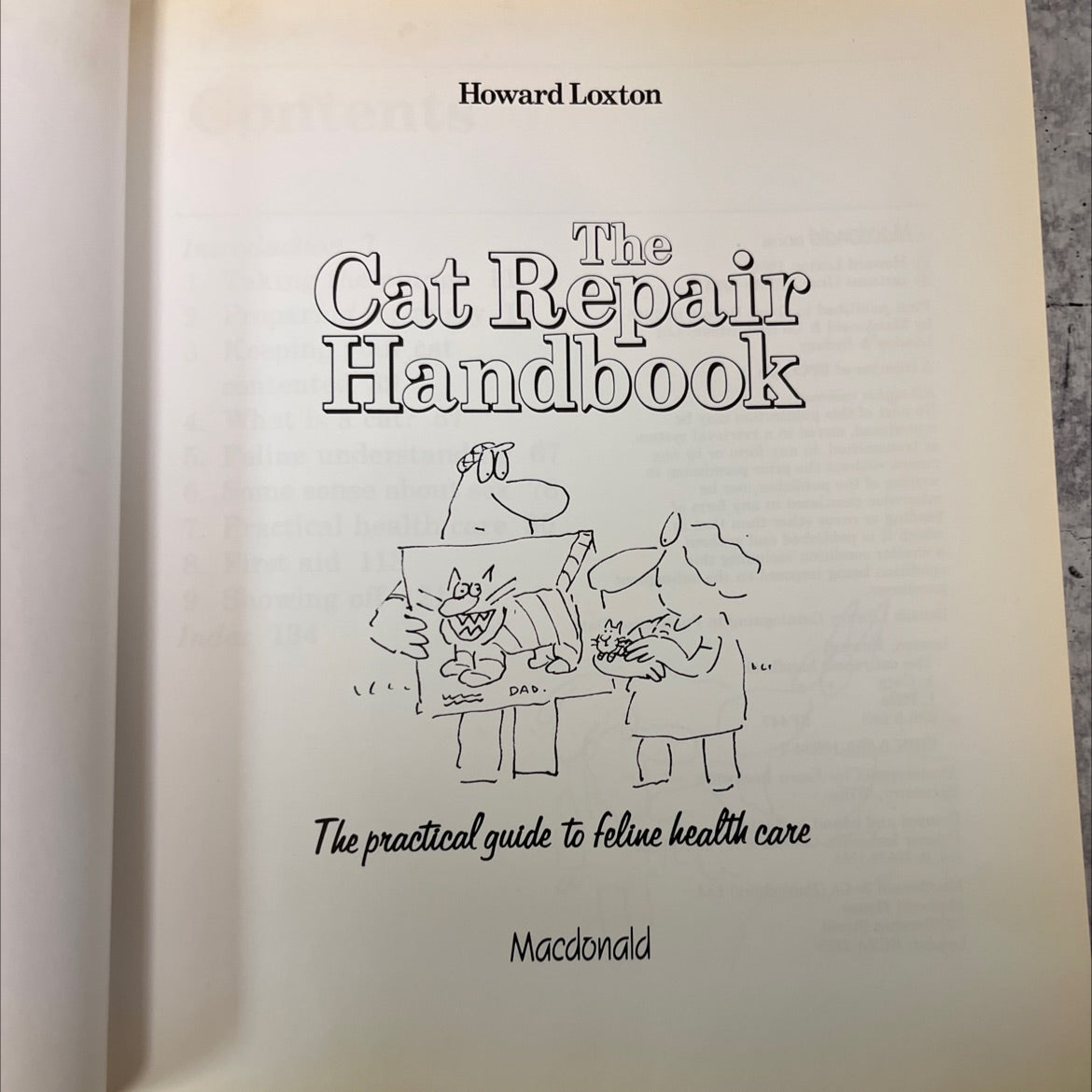 the cat repair handbook book, by howard loxton, 1985 Hardcover, First Edition image 2