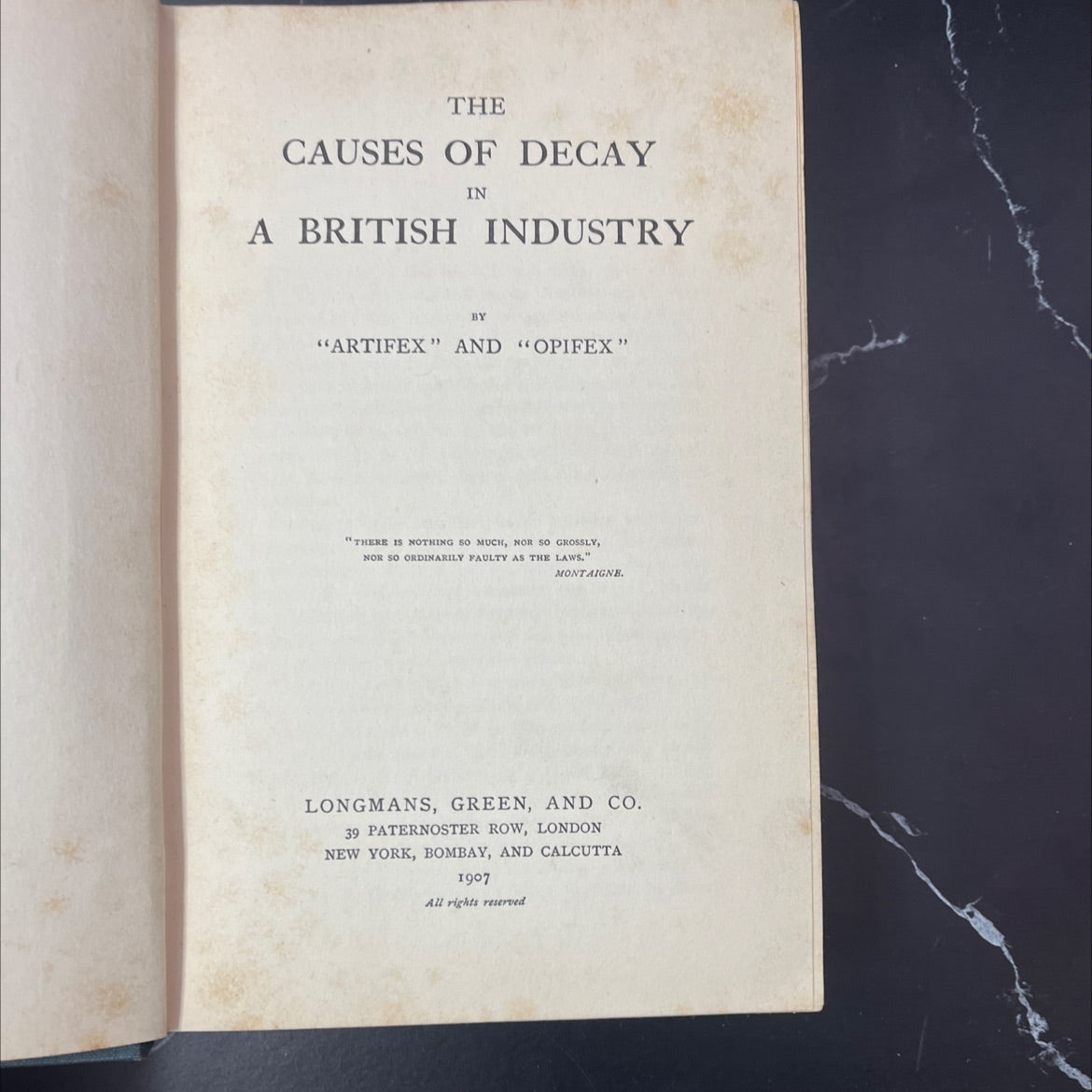 the causes of decay in a british industry book, by artifex and opifex, 1907 Hardcover, Antique image 2