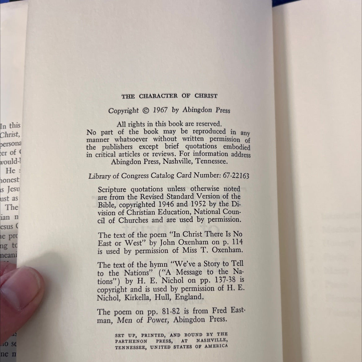 the character of christ book, by harold a. bosley, 1967 Hardcover image 3