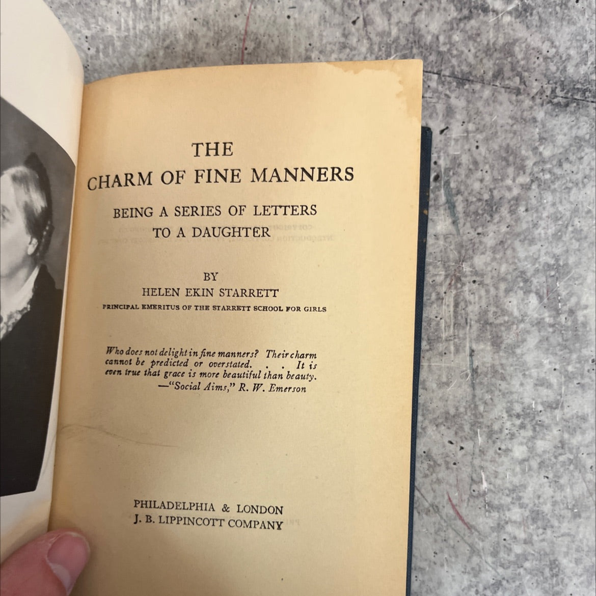 the charm of fine manners being a series of letters to a daughter book, by helen ekin starrett, 1920 Hardcover image 2