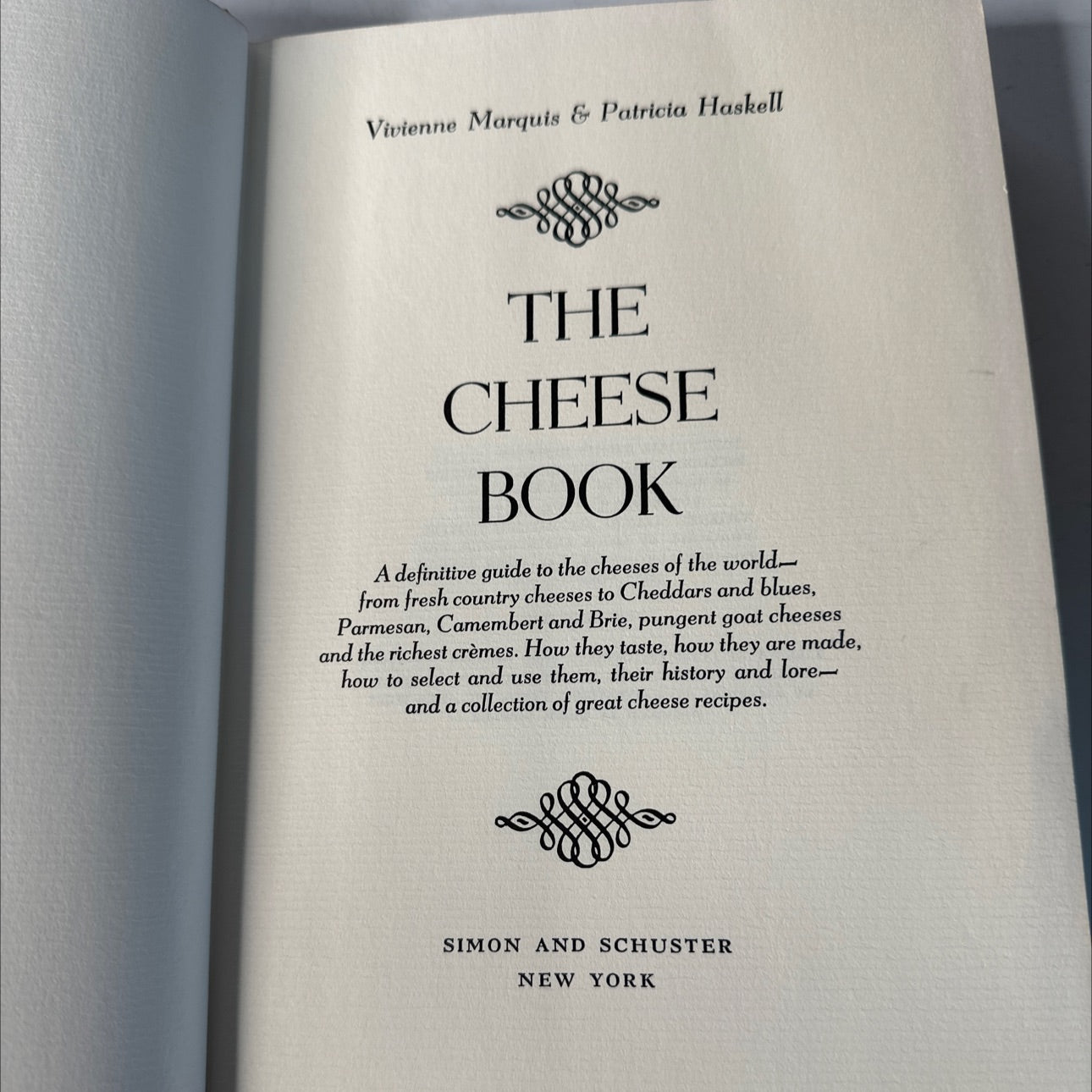 the cheese book book, by Vivienne Marquis & Patricia Haskell, 1965 Hardcover, First Edition image 2