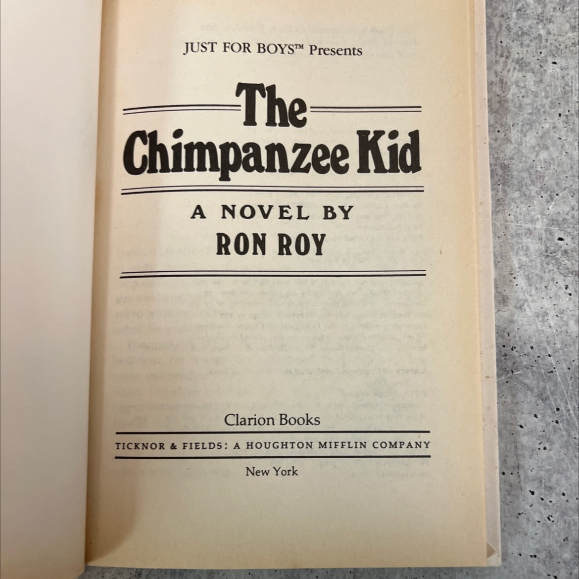 the chimpanzee kid book, by Ron Roy, 1985 Hardcover, Vintage image 2