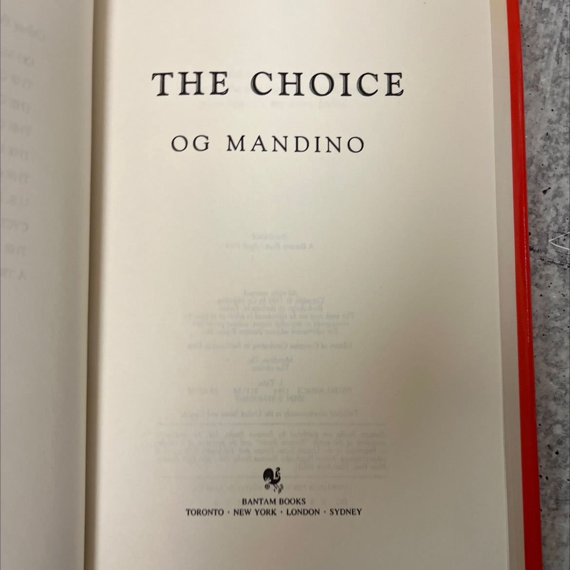 the choice book, by Og Mandino, 1984 Hardcover, First Edition image 2