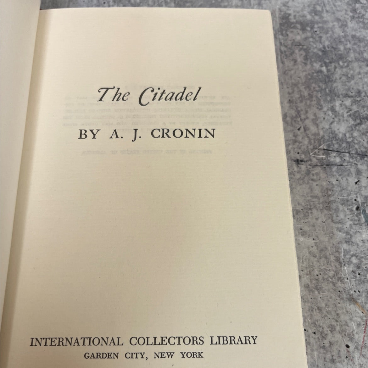 the citadel book, by a. j. cronin, 1937 Hardcover image 2