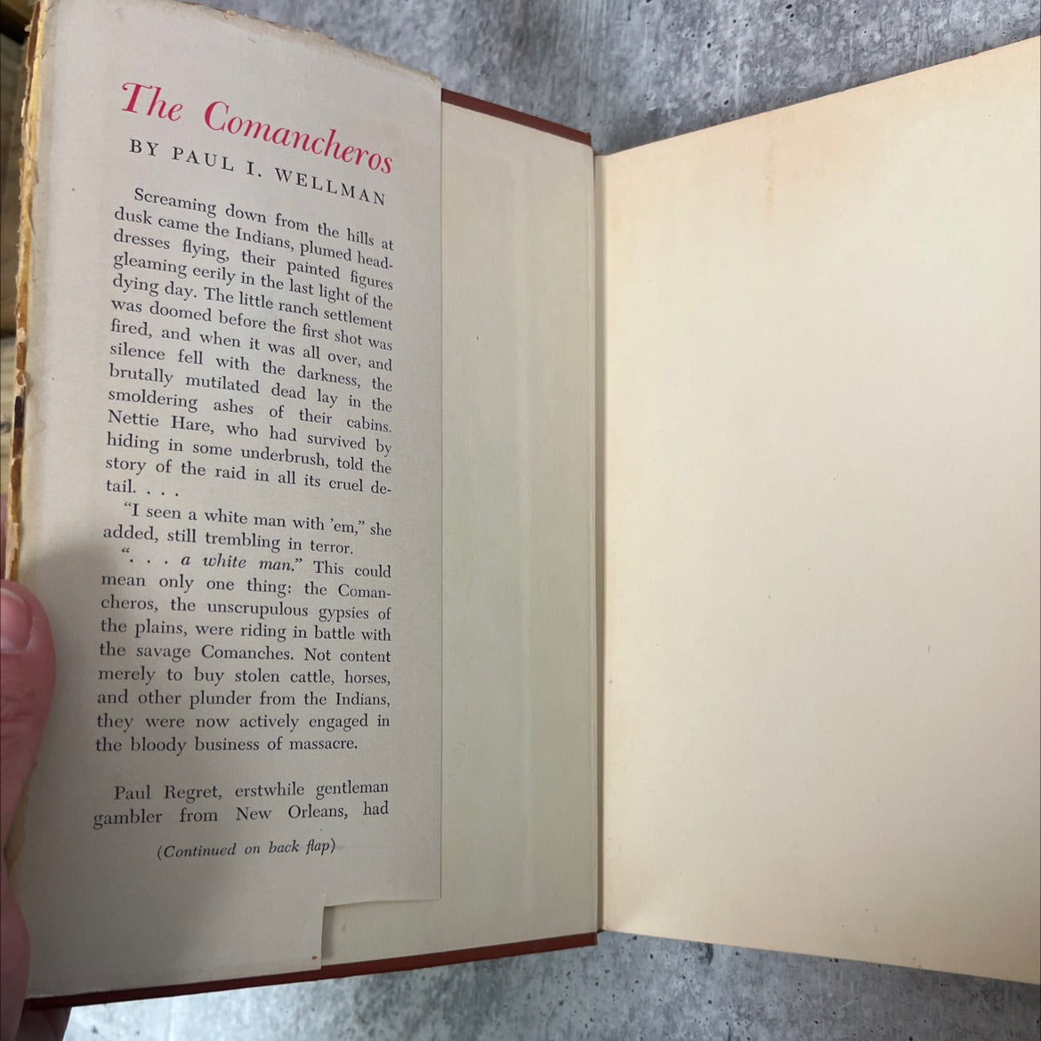 the comancheros book, by paul i. wellman, 1952 Hardcover image 4