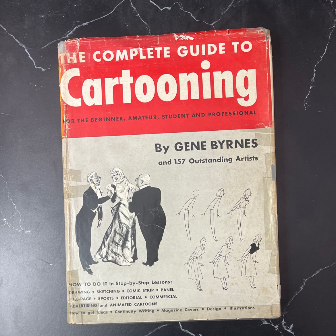 the complete guide to cartooning book, by gene byrnes, 1950 Hardcover, Vintage image 1