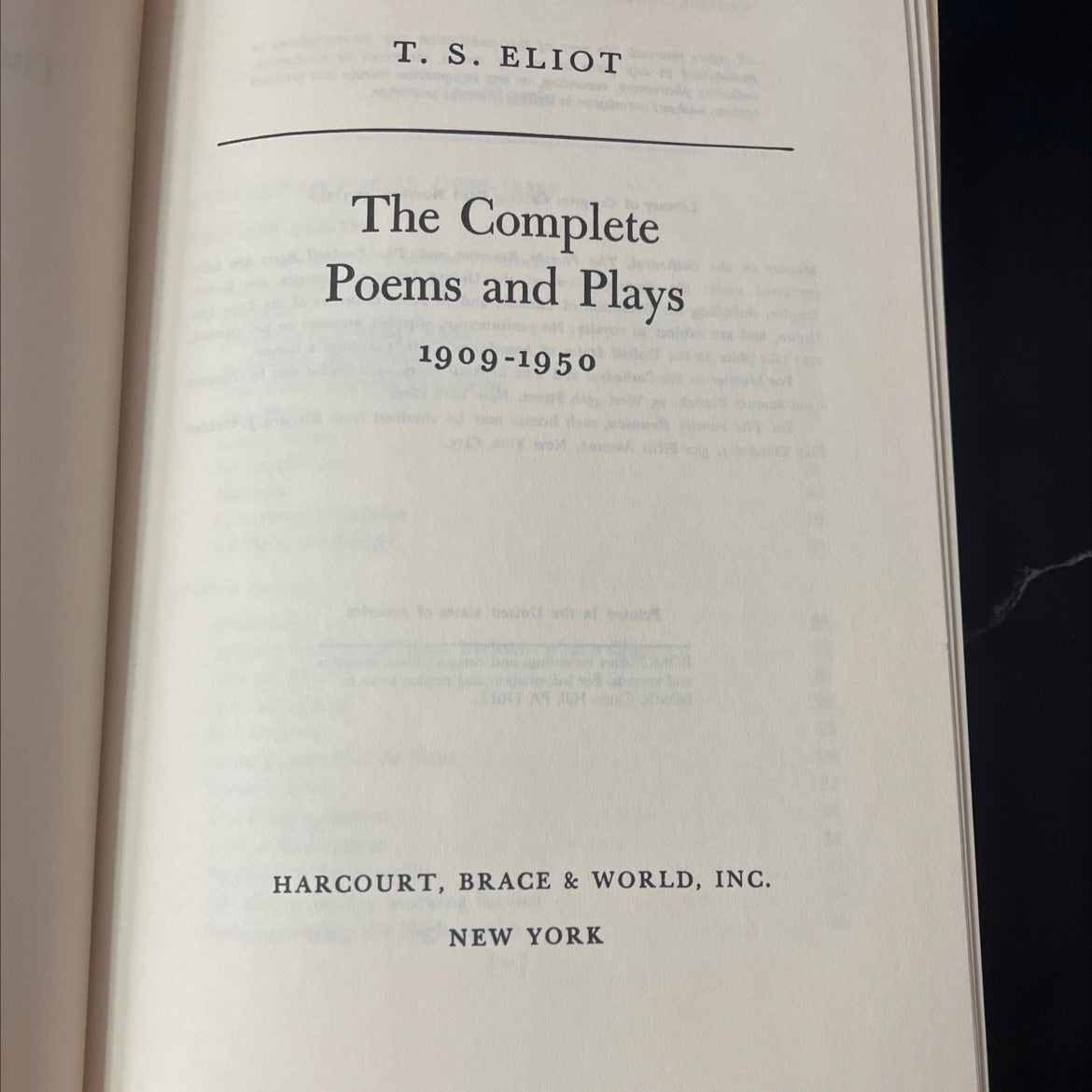 the complete poems and plays 1909-1950 book, by t. s. eliot, 1971 Hardcover, Vintage image 2