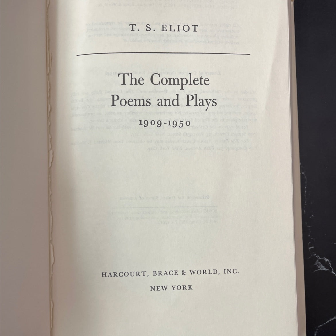 the complete poems and plays 1909-1950 book, by t. s. eliot, 1971 Hardcover, Vintage image 2