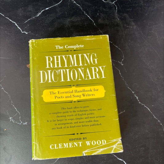 the complete rhyming dictionary and poet's craft book book, by clement wood, 1970 Hardcover image 1