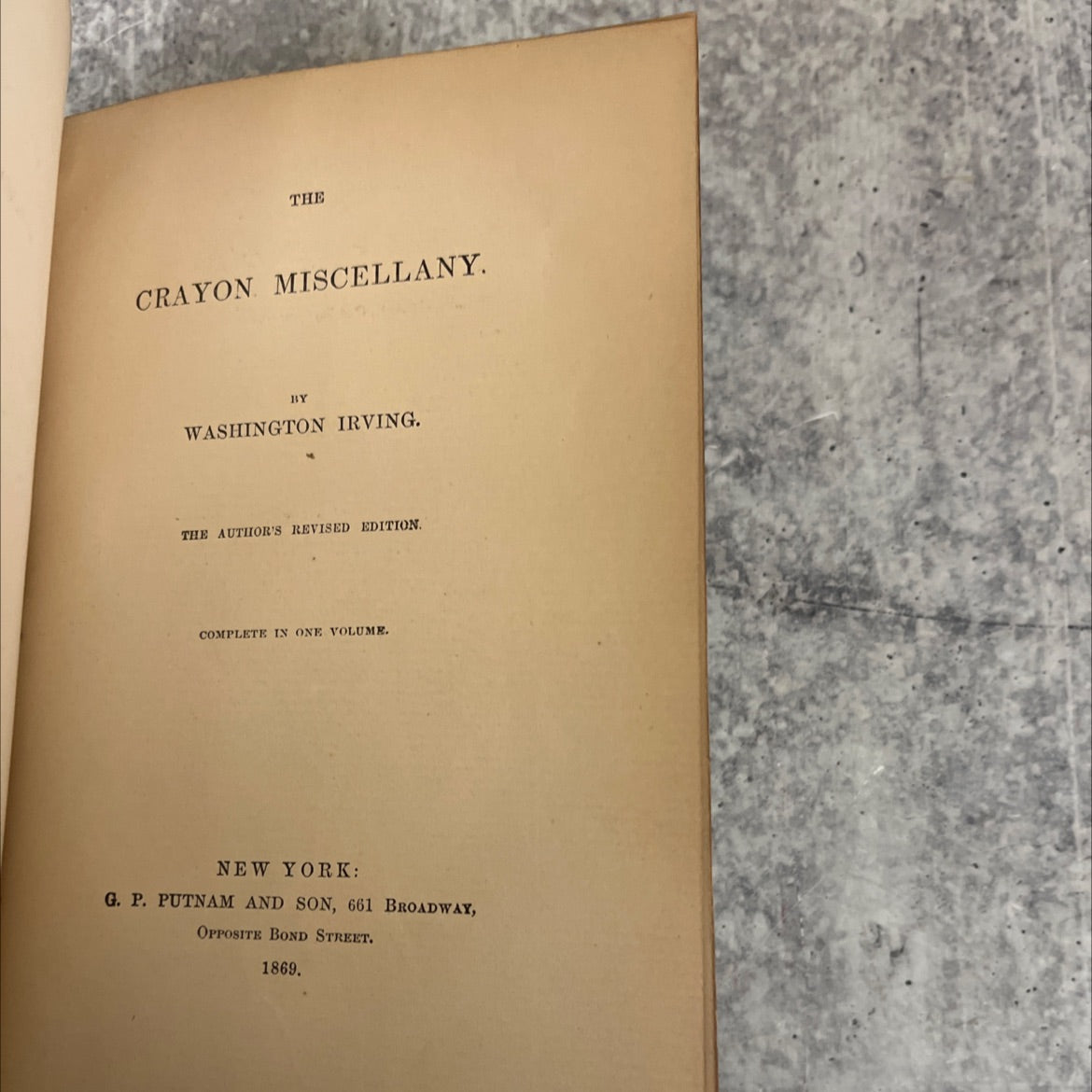 the crayon miscellany book, by washington irving, 1869 Leather image 2