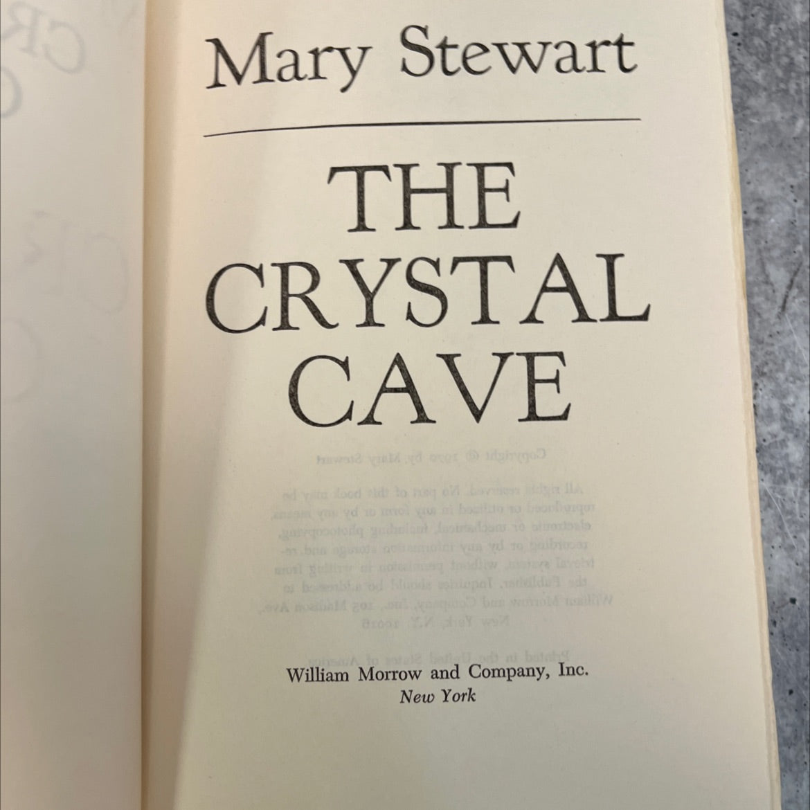 the crystal cave book, by Mary Stewart, 1970 Hardcover, Vintage image 2