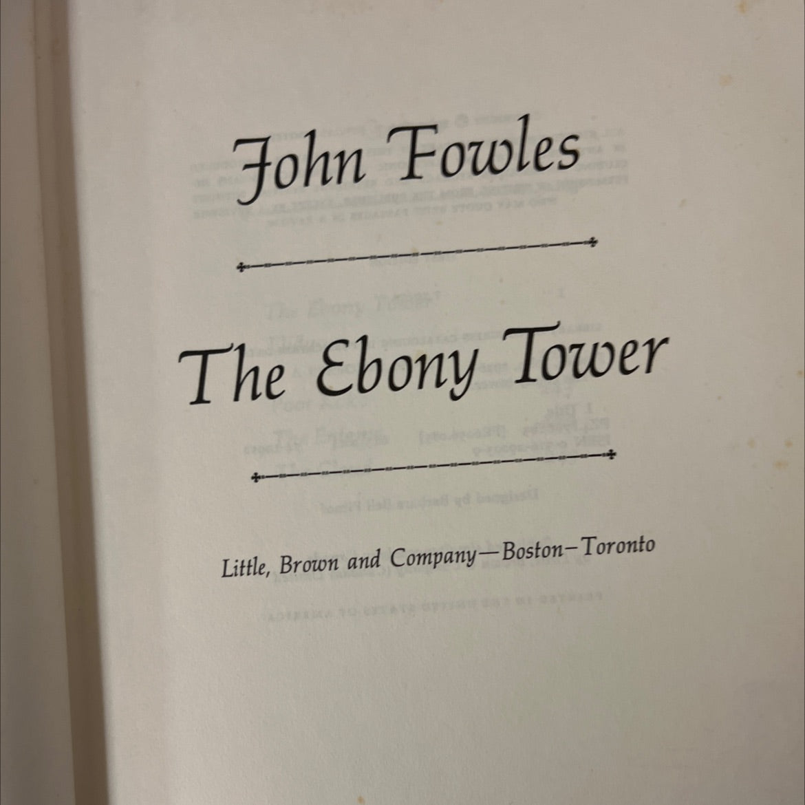 the ebony tower book, by John Fowles, 1974 Hardcover, First Edition image 2