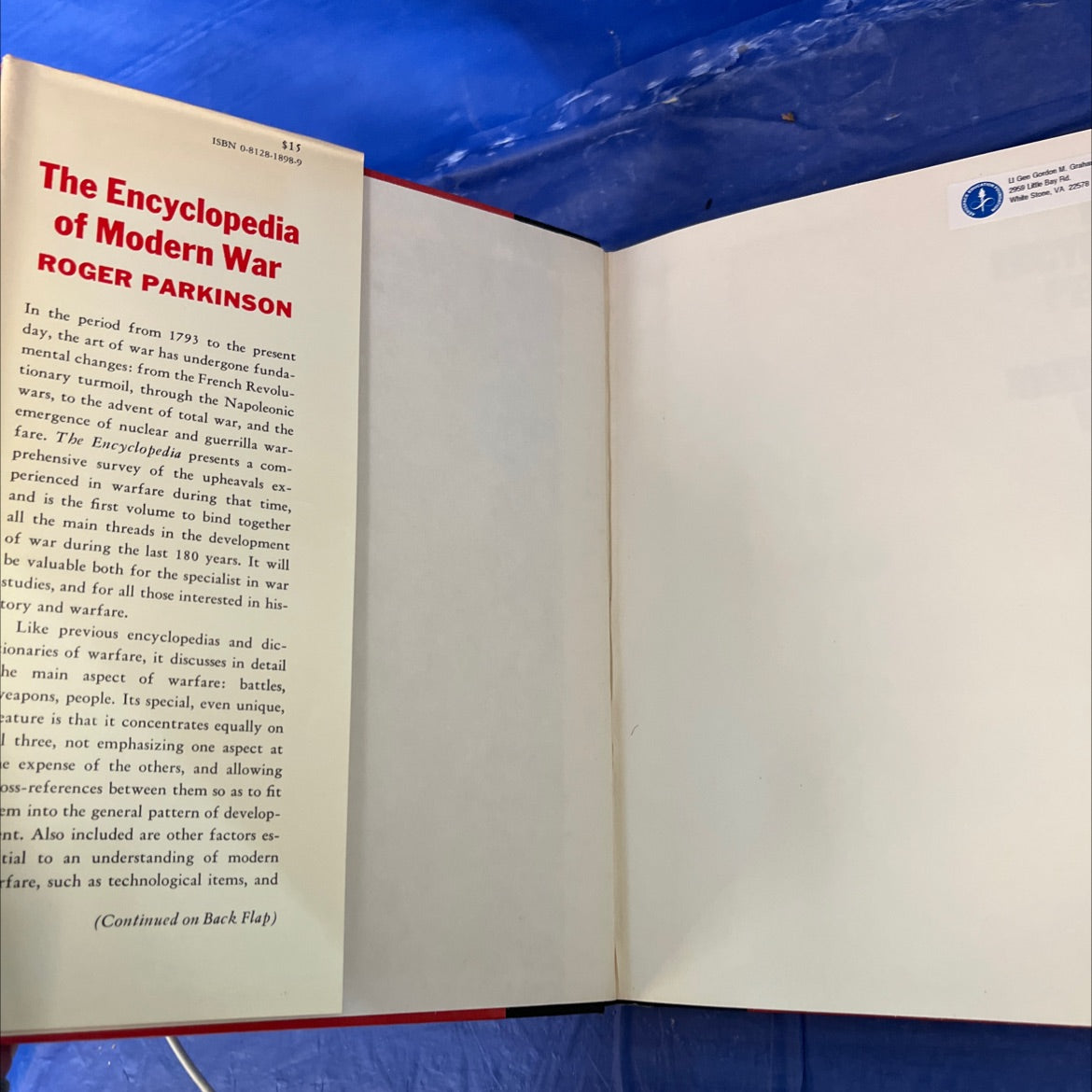 the encyclopedia of modern war book, by Roger Parkinson, 1977 Hardcover image 4