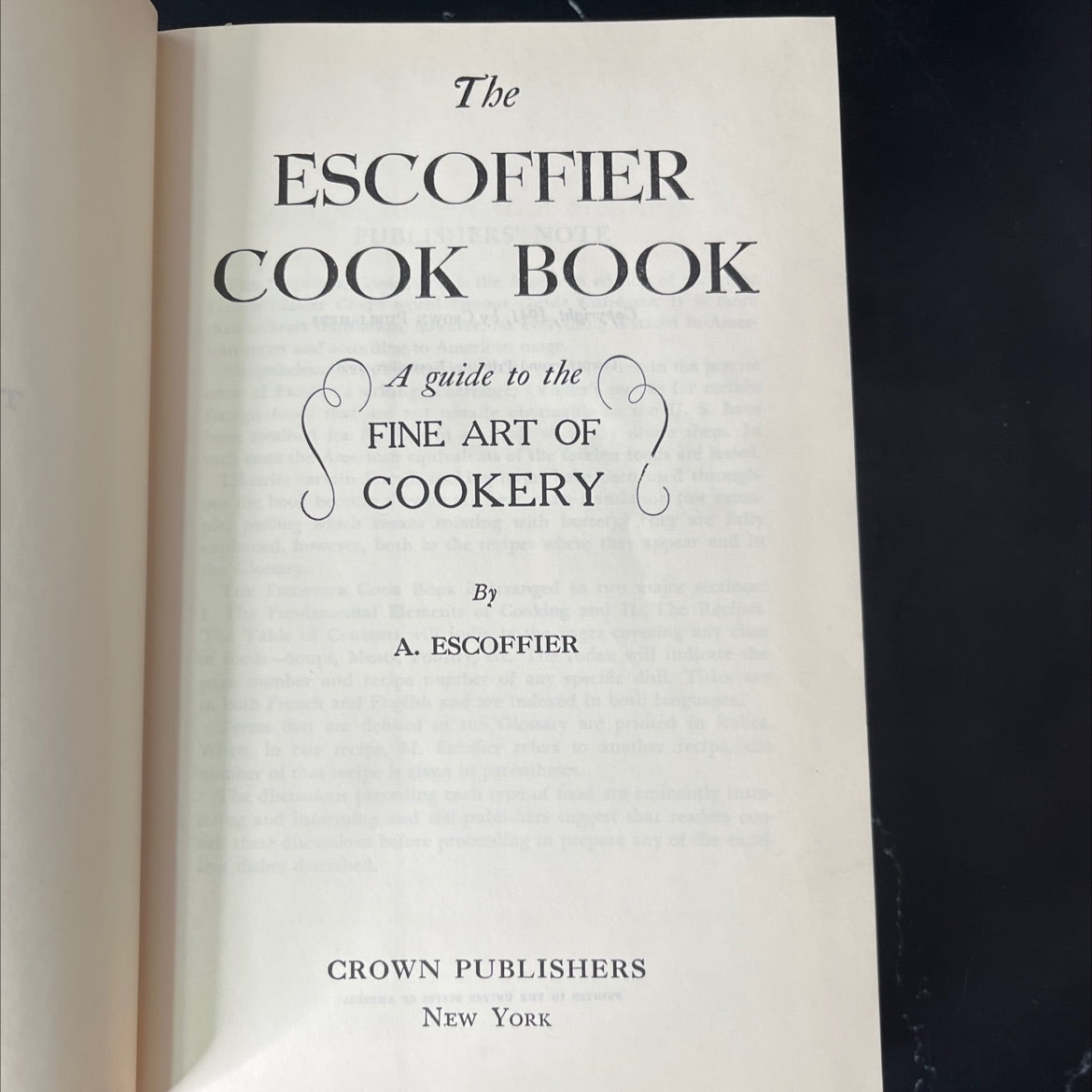 the escoffier cook book book, by a. escoffier, 1961 Hardcover, Vintage image 2