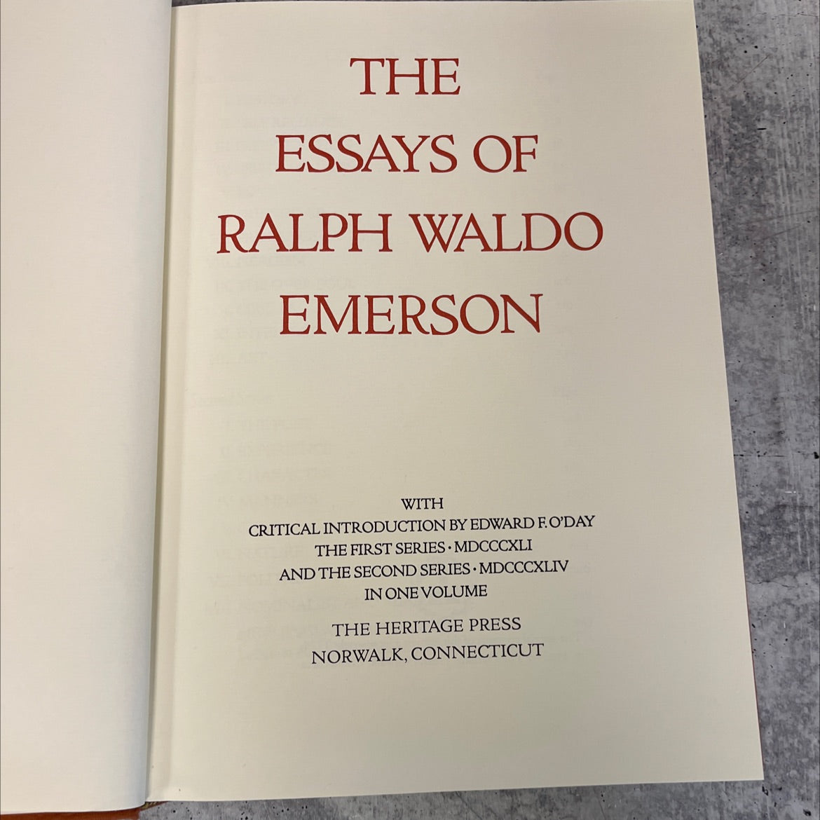 the essays of ralph waldo emerson book, by ralph waldo emerson, 1962 Hardcover, Vintage image 2