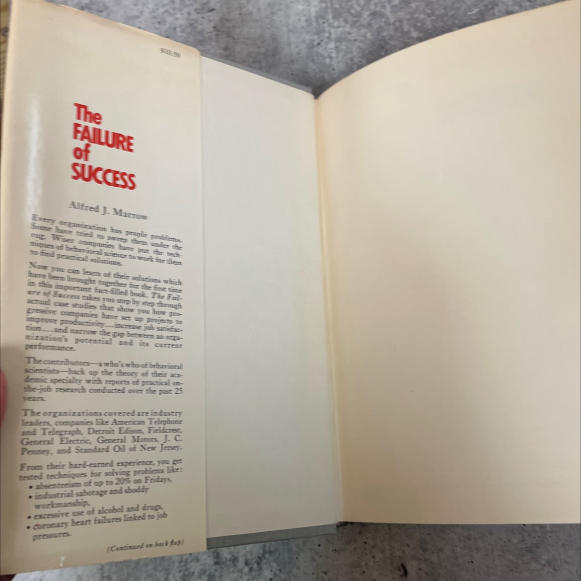 the failure of success book, by ed j. marrow, 1972 Hardcover image 4