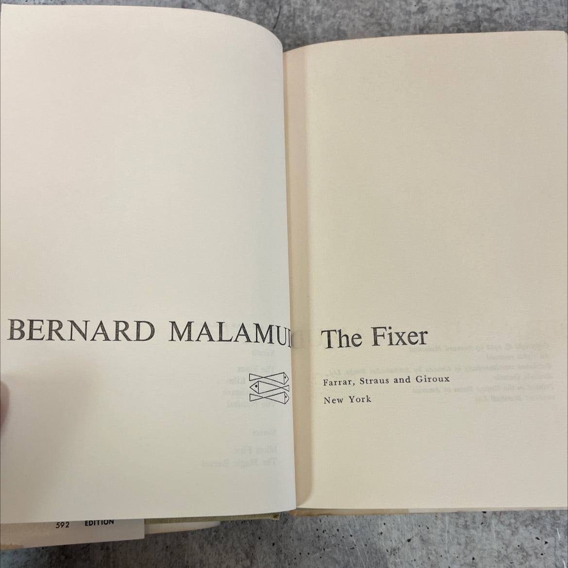 the fixer book, by bernard malamud, 1966 Hardcover image 2