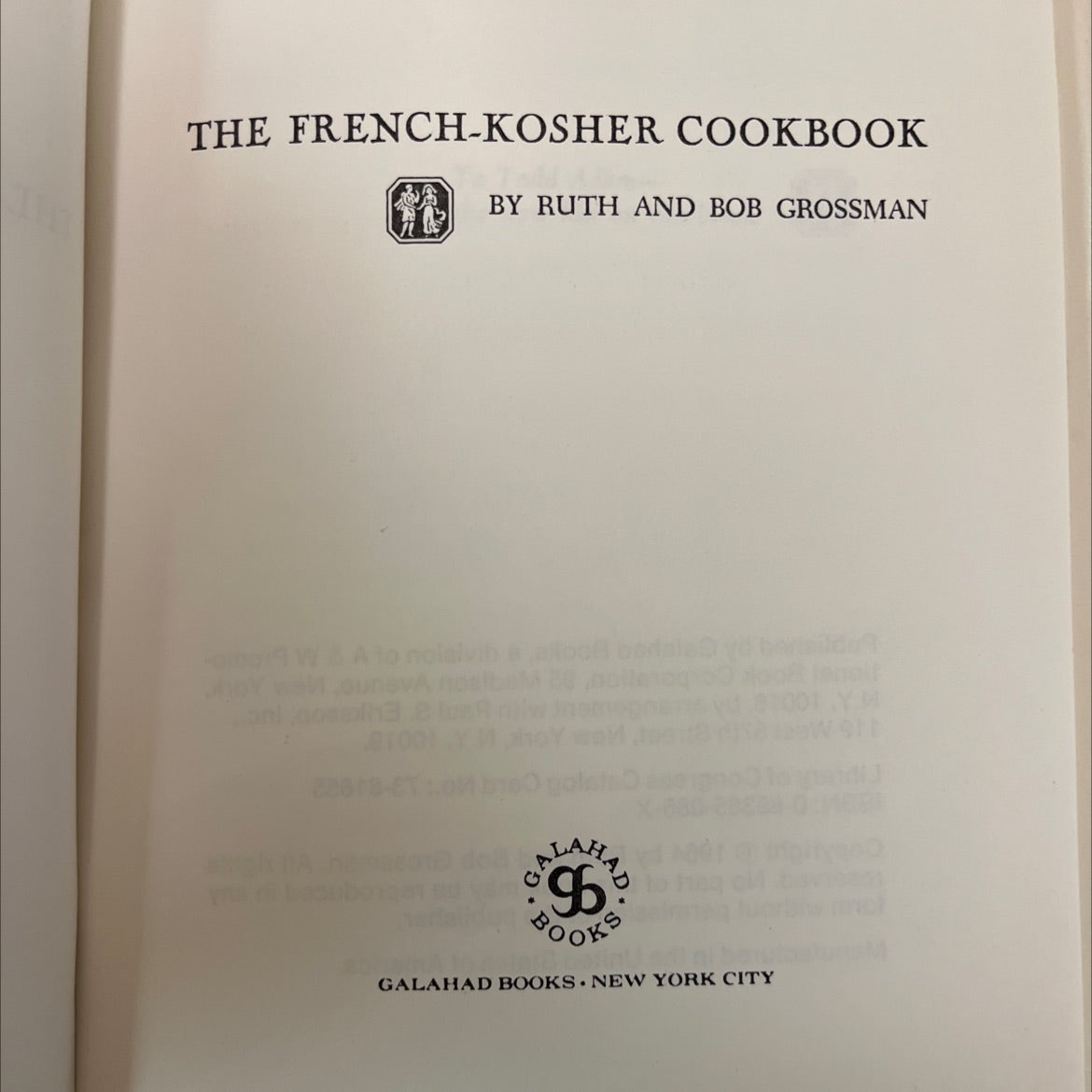 the french-kosher cookbook book, by ruth and bob grossman, 1964 Hardcover image 2