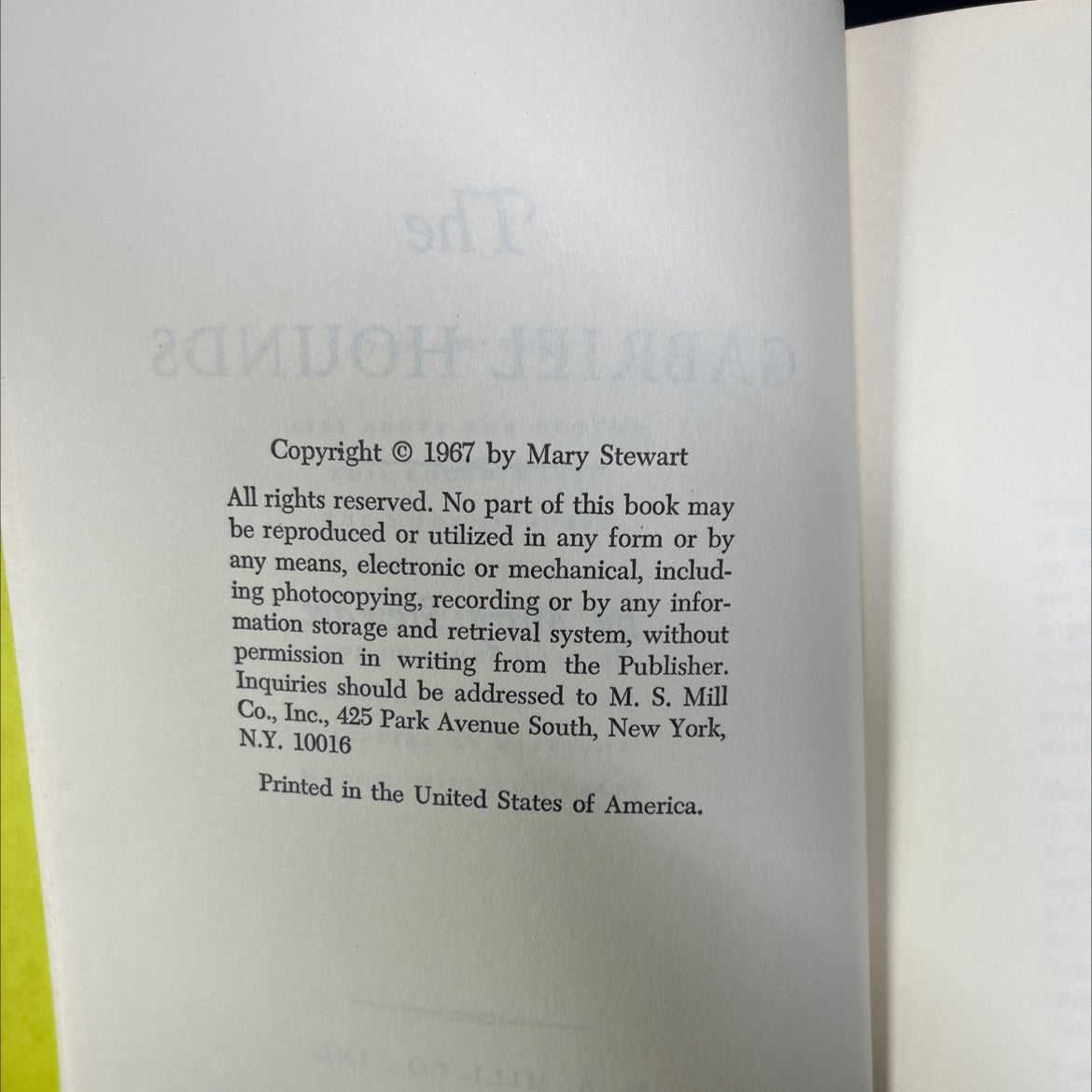 the gabriel hounds book, by Mary Stewart, 1967 Hardcover image 3