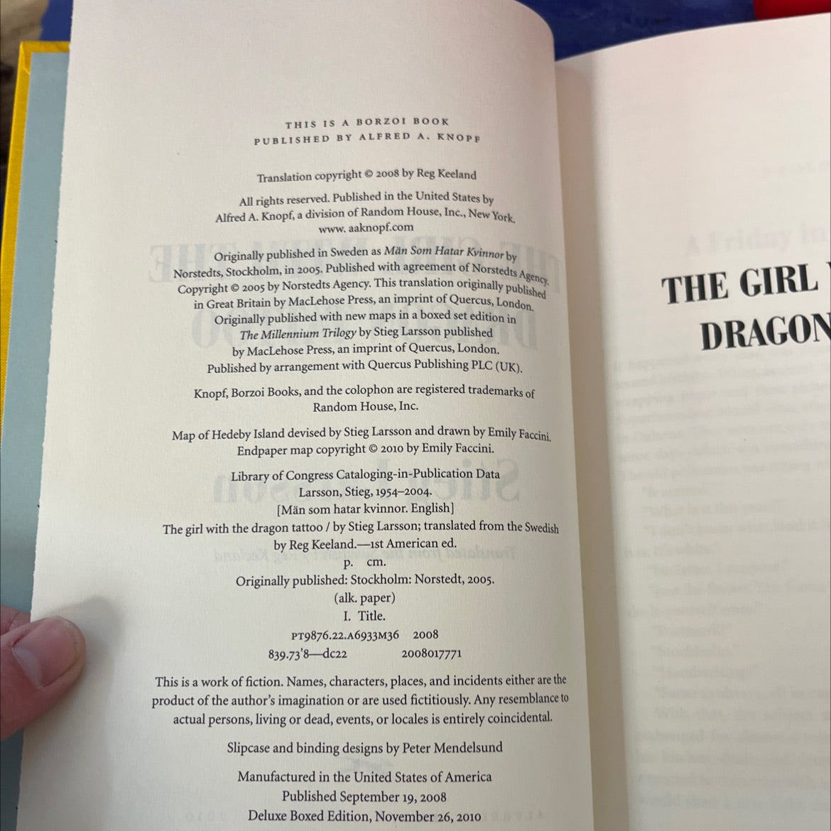 The Girl With The Dragon Tattoo complete set - the girl with the dragon tattoo book, by Stieg Larsson, 2010 Hardcover image 3